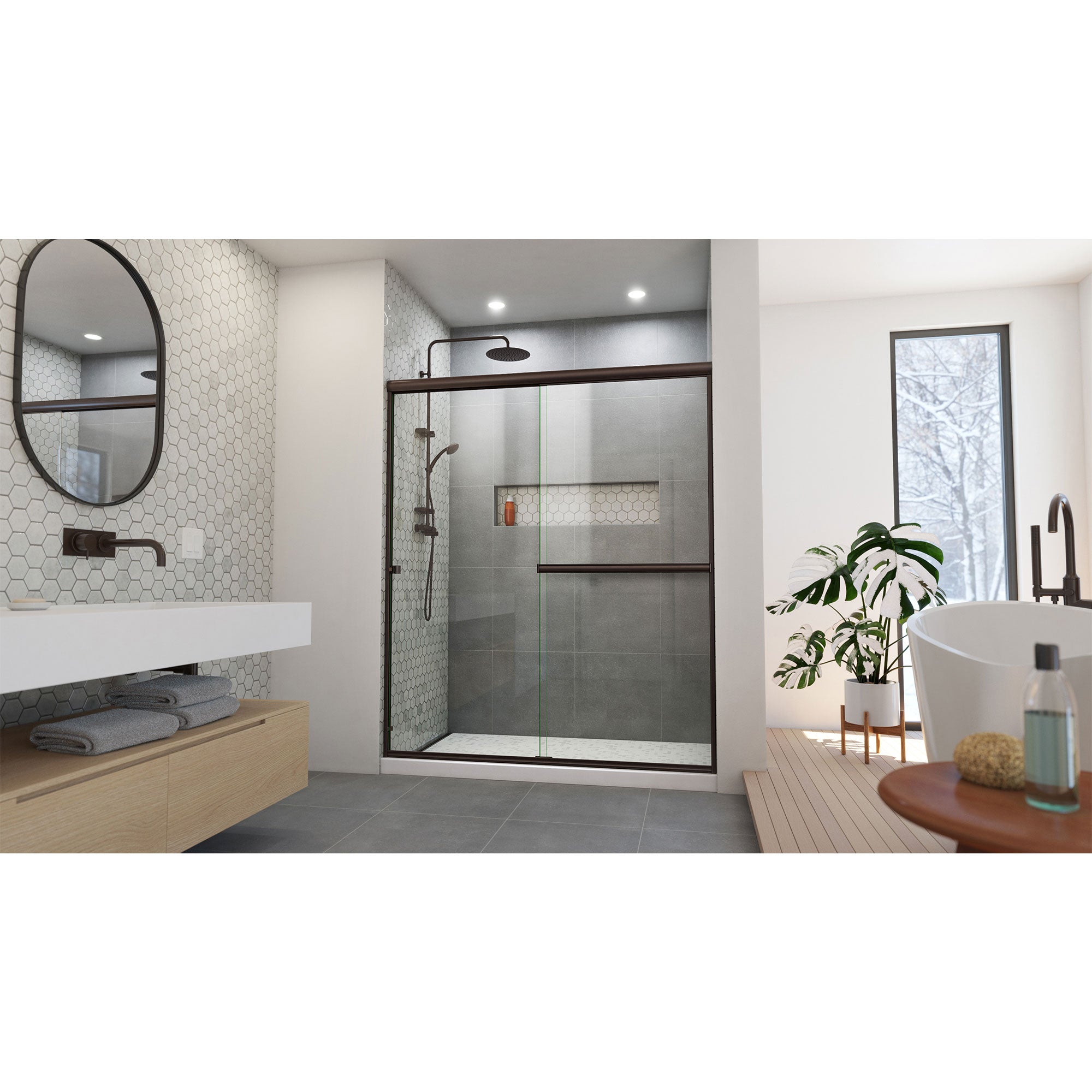 DreamLine Alliance Pro BGX 56 - 60 inch W x 70 3/8 inch H Semi-Frameless Bypass Shower Door