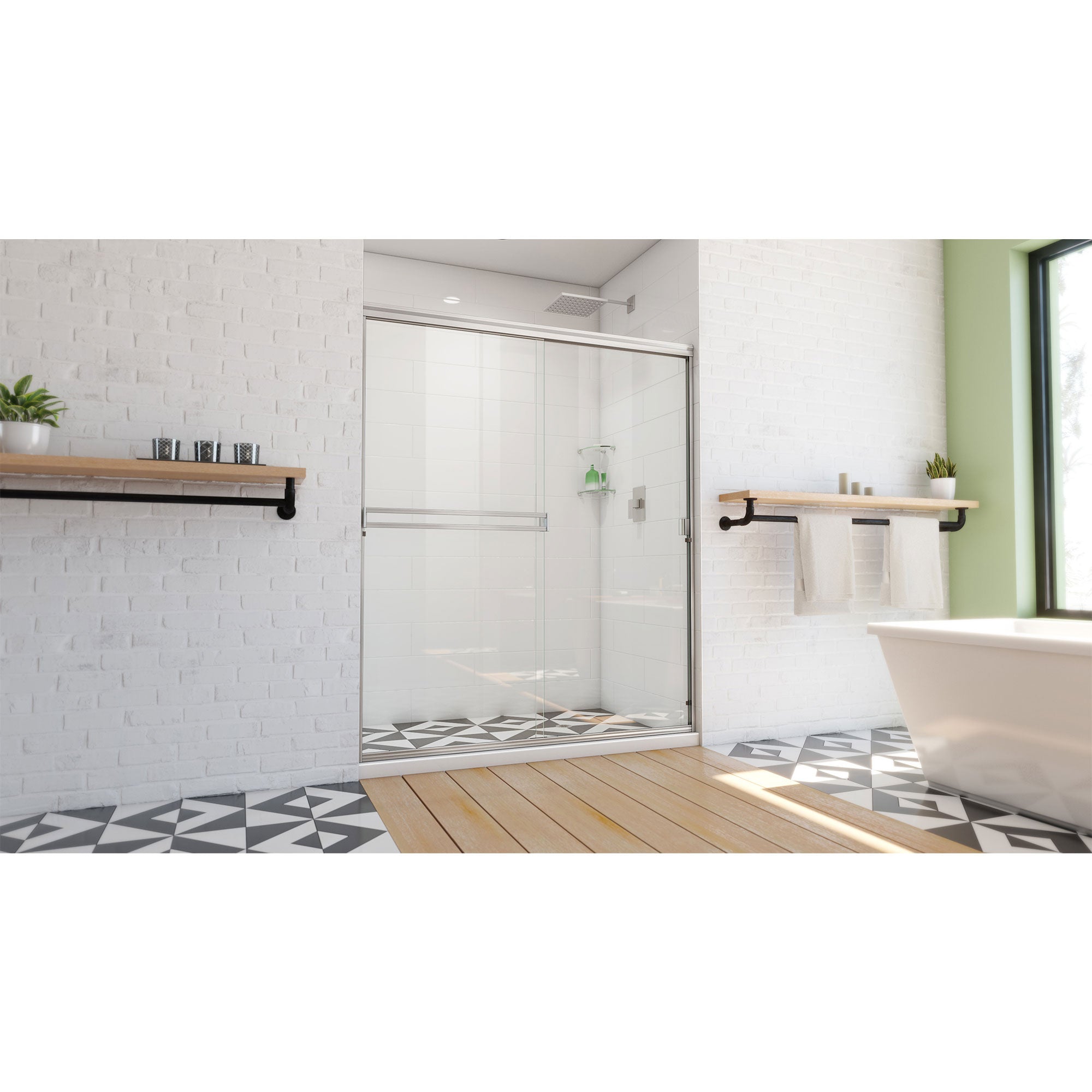 DreamLine Alliance Pro BG 56 - 60 inch W x 70 3/8 inch H Semi-Frameless Bypass Shower Door