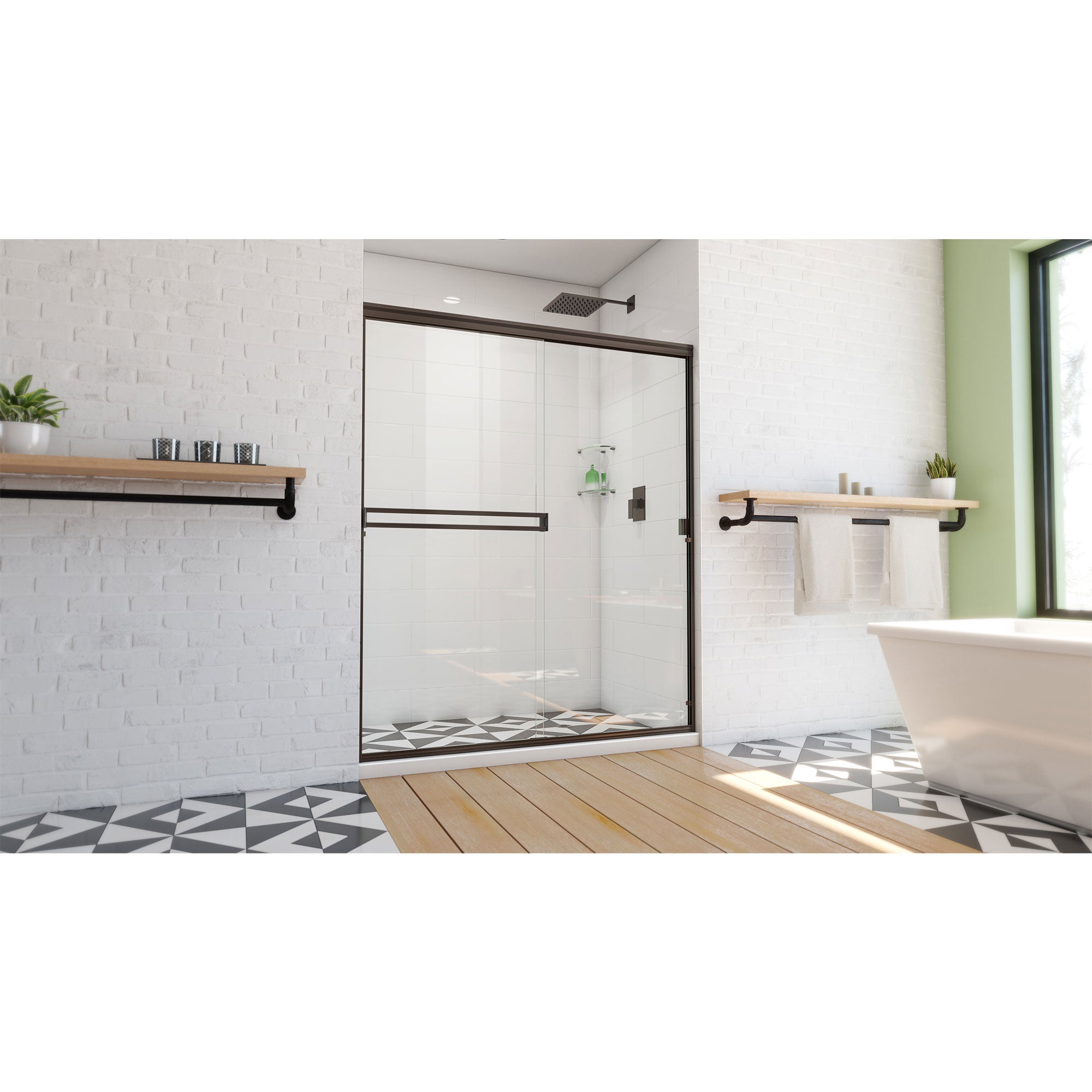 DreamLine Alliance Pro BG 56 - 60 inch W x 70 3/8 inch H Semi-Frameless Bypass Shower Door