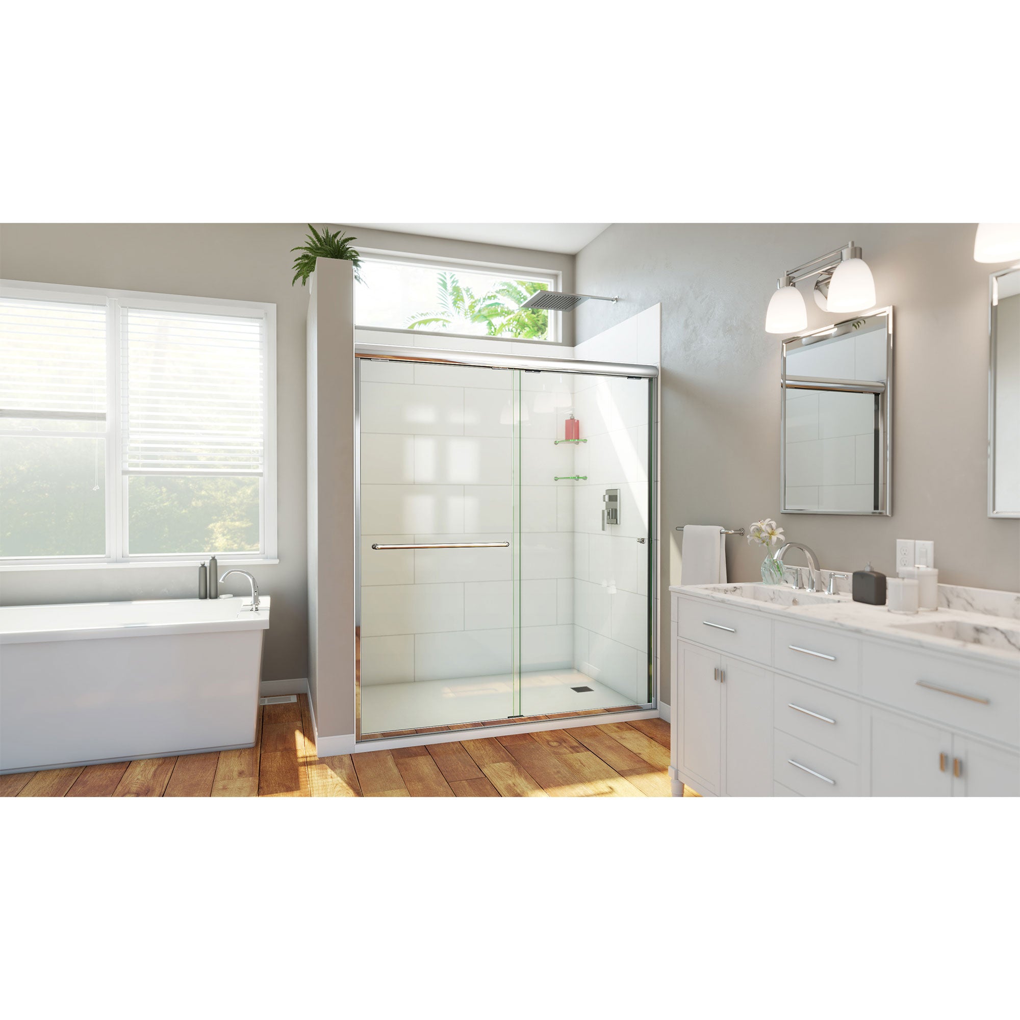 DreamLine Alliance Pro HV 56 - 60 inch W x 70 1/2 inch H Semi-Frameless Bypass Shower Door