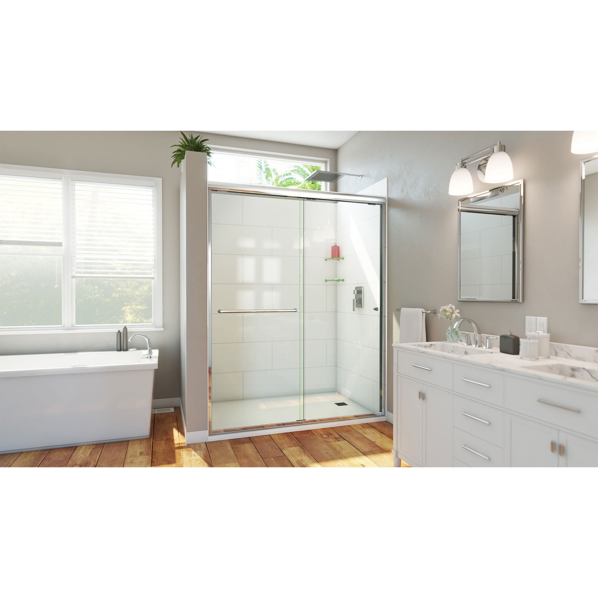 DreamLine Alliance Pro HV 56 - 60 inch W x 76 1/2 inch H Semi-Frameless Bypass Shower Door