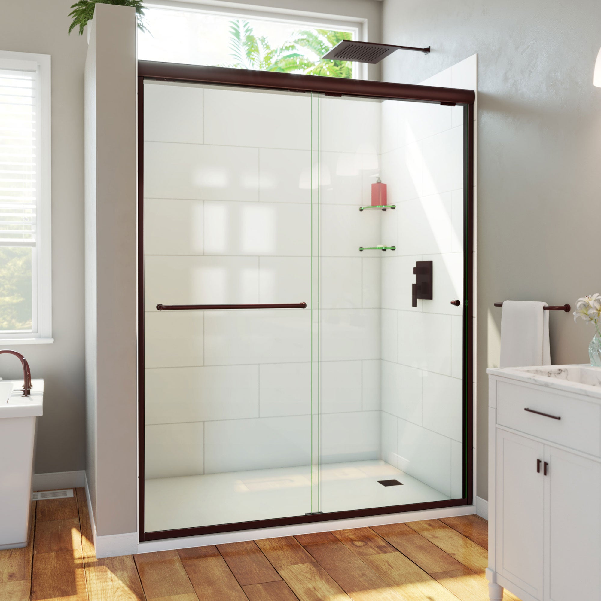 DreamLine Alliance Pro HV 56 - 60 inch W x 76 1/2 inch H Semi-Frameless Bypass Shower Door