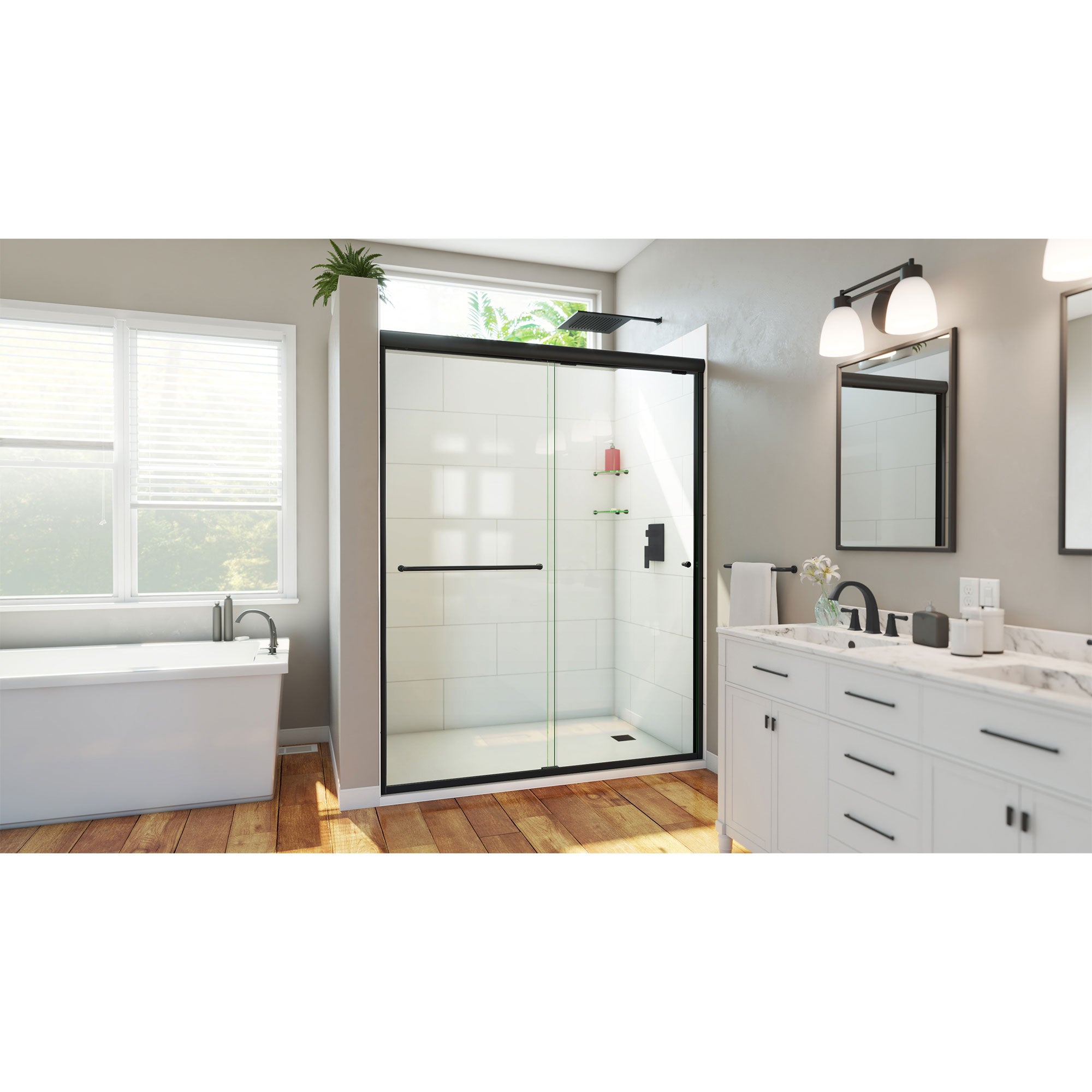 DreamLine Alliance Pro HV 56 - 60 inch W x 76 1/2 inch H Semi-Frameless Bypass Shower Door