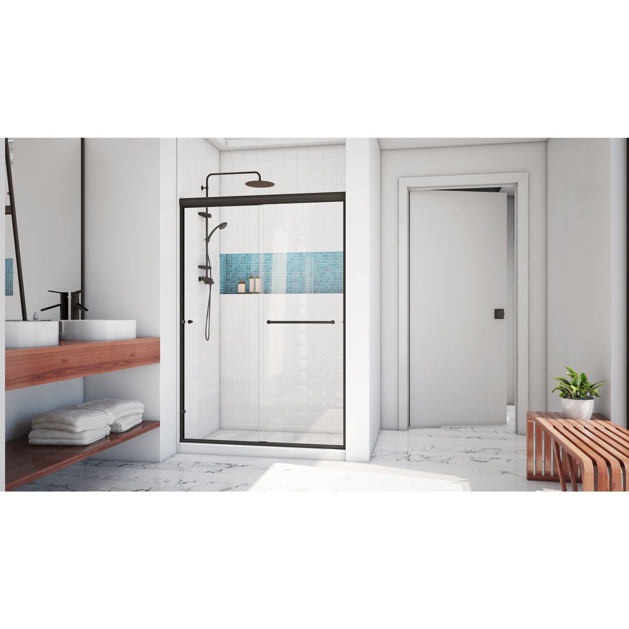 DreamLine Alliance Pro LT 44 - 48 inch W x 70 3/8 inch H Semi-Frameless Bypass Shower Door