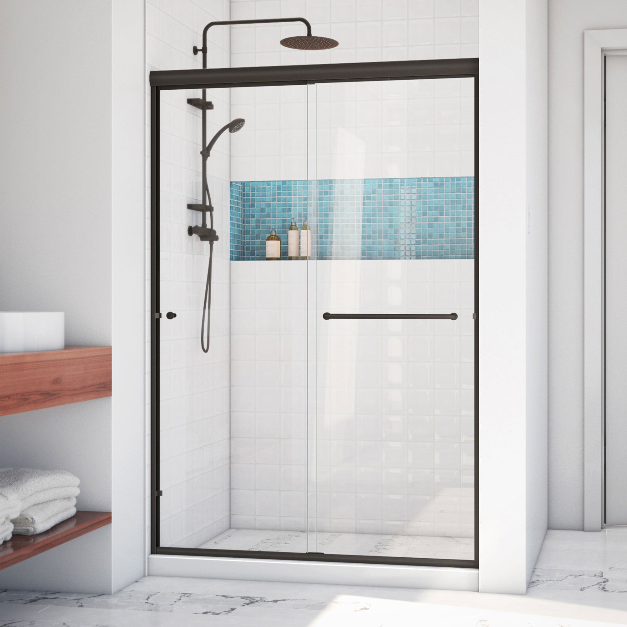 DreamLine Alliance Pro LT 44 - 48 inch W x 70 3/8 inch H Semi-Frameless Bypass Shower Door
