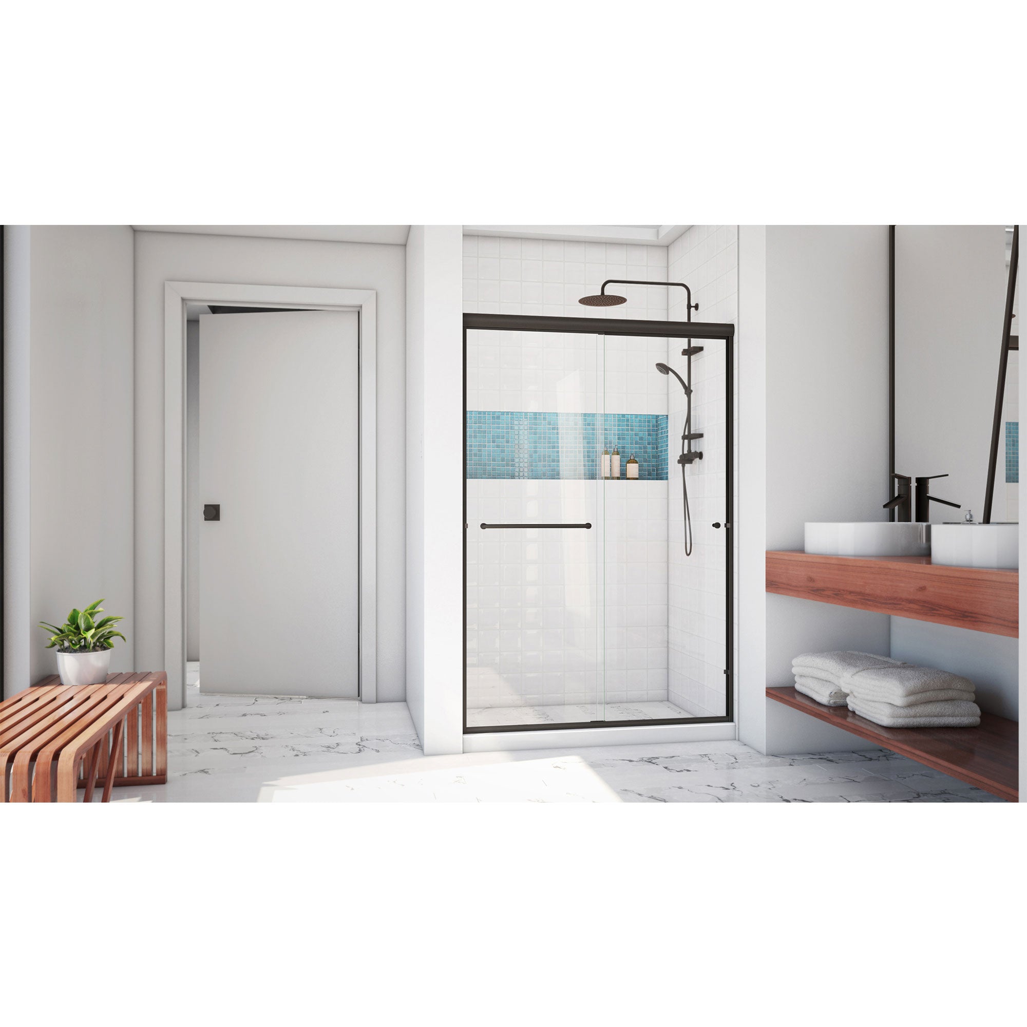 DreamLine Alliance Pro LT 44 - 48 inch W x 70 3/8 inch H Semi-Frameless Bypass Shower Door