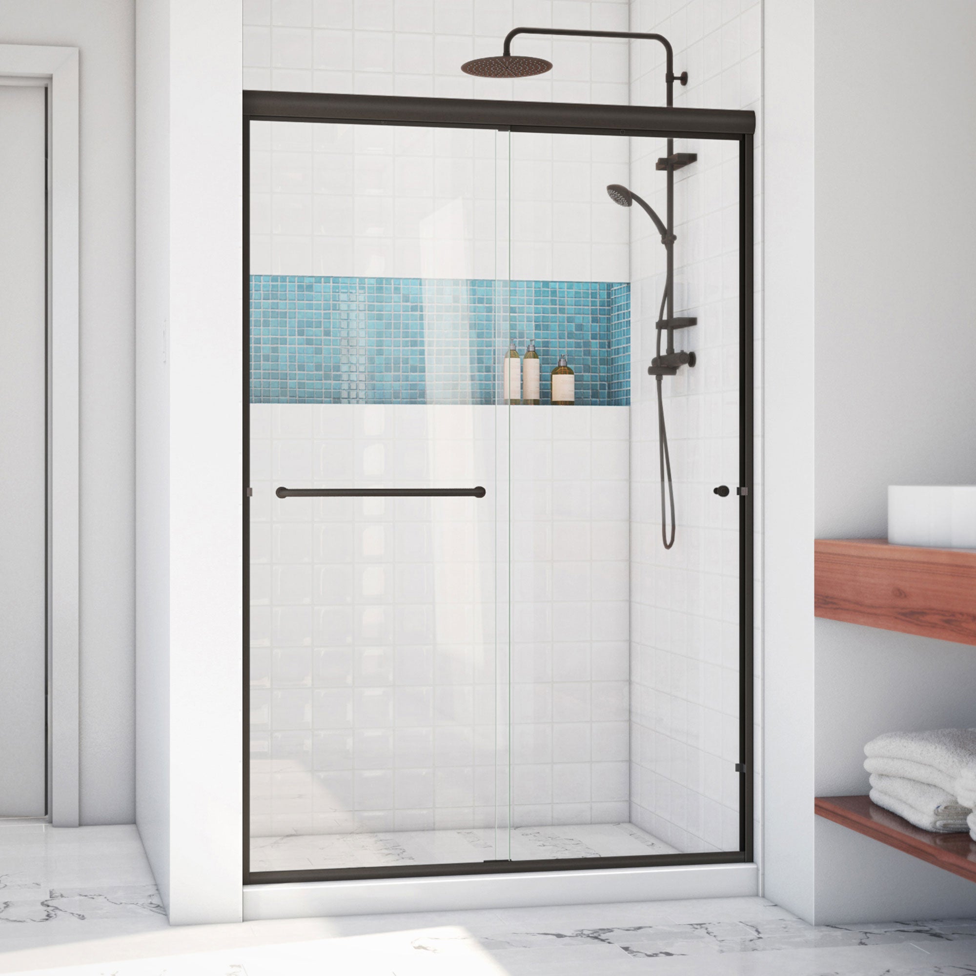 DreamLine Alliance Pro LT 44 - 48 inch W x 70 3/8 inch H Semi-Frameless Bypass Shower Door
