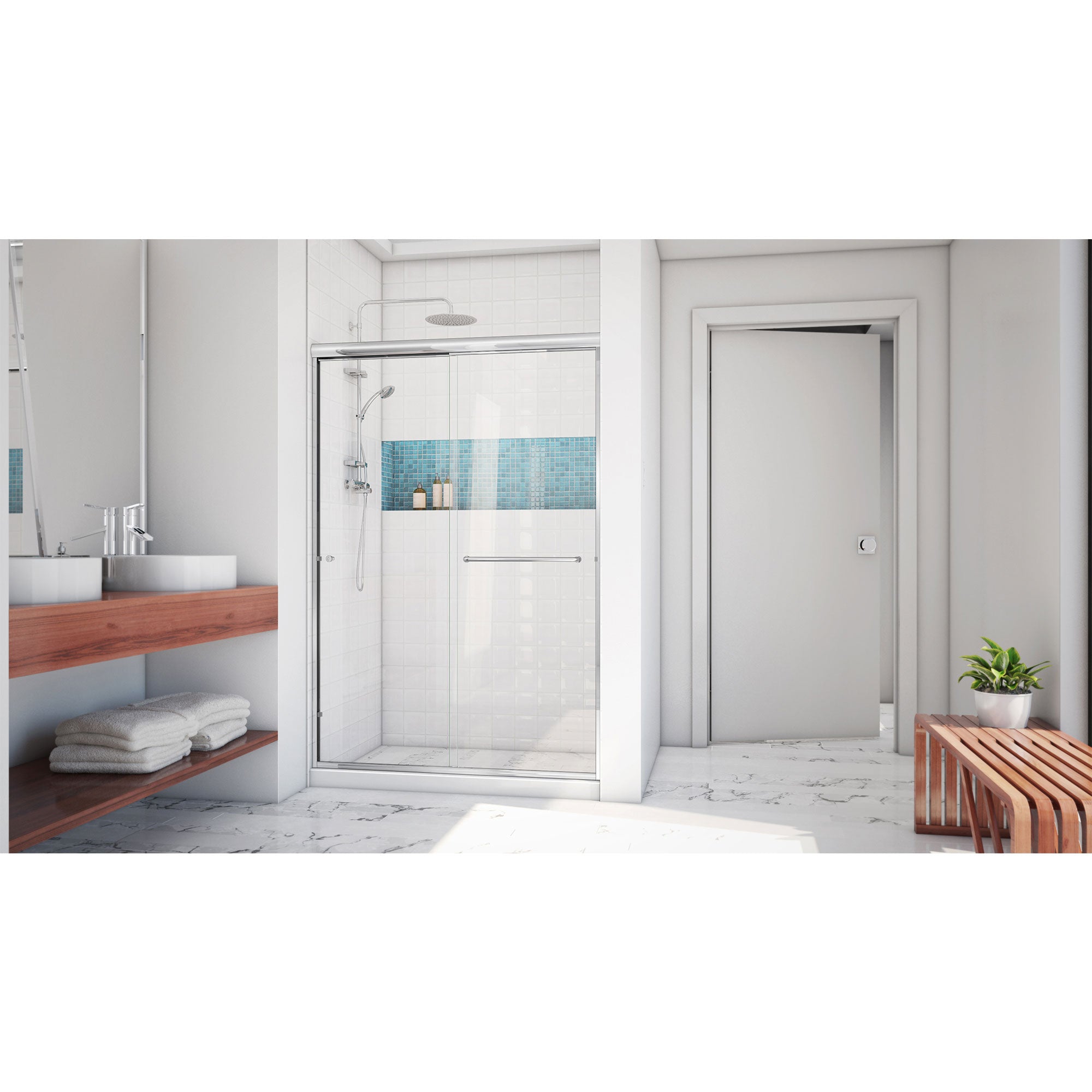 DreamLine Alliance Pro LT 44 - 48 inch W x 70 3/8 inch H Semi-Frameless Bypass Shower Door