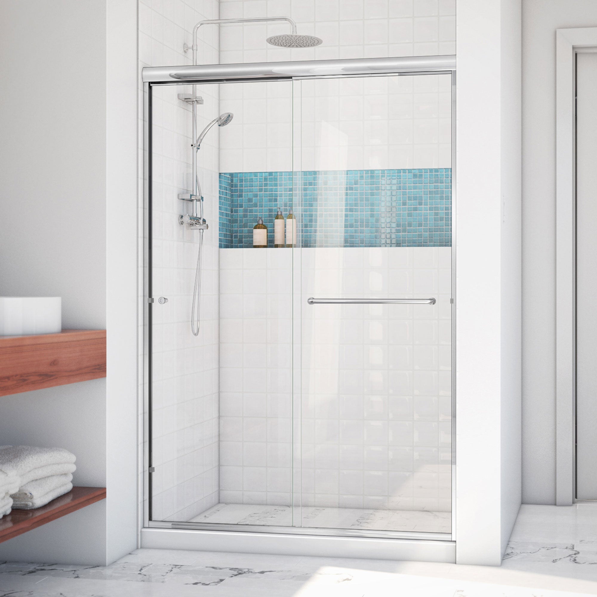 DreamLine Alliance Pro LT 44 - 48 inch W x 70 3/8 inch H Semi-Frameless Bypass Shower Door