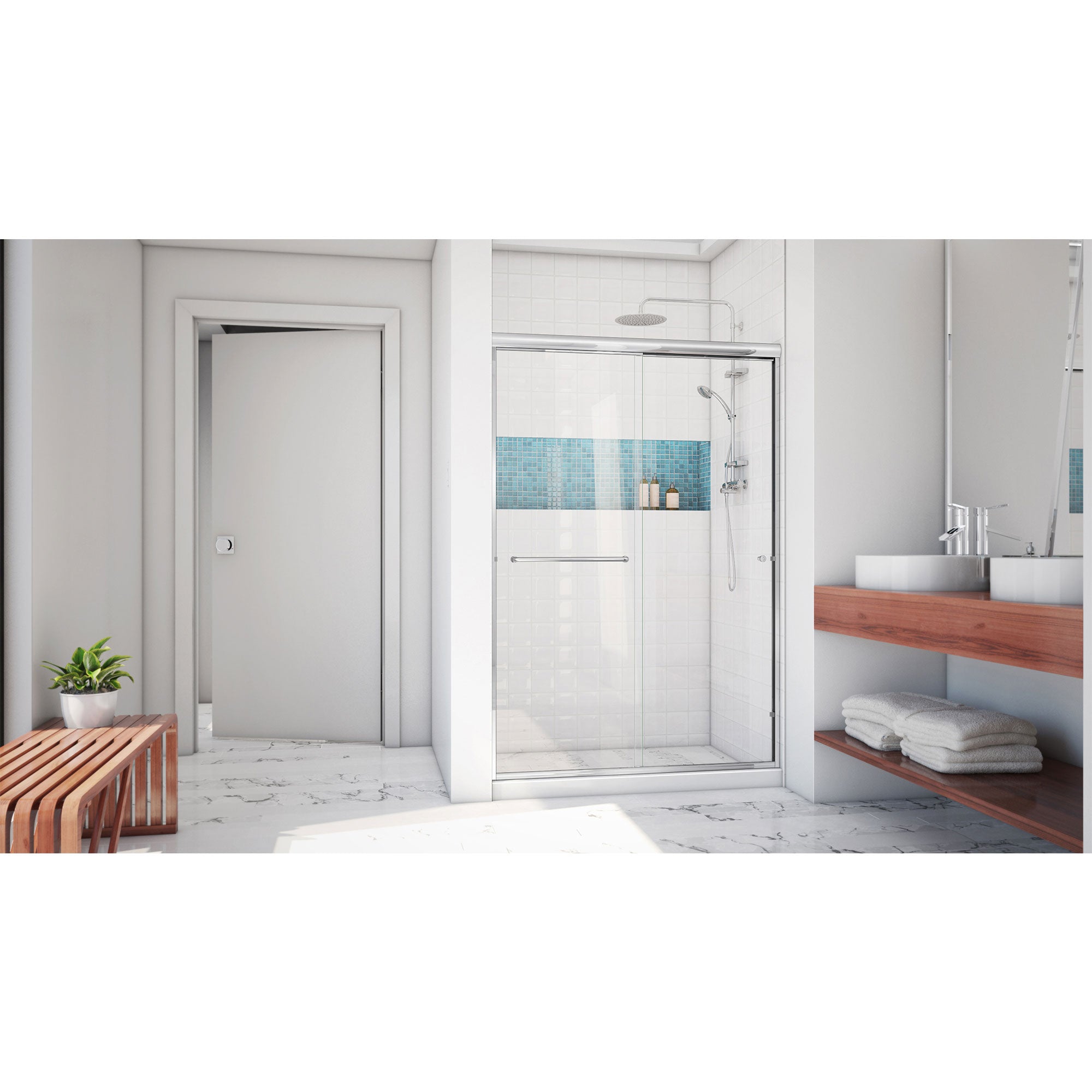 DreamLine Alliance Pro LT 44 - 48 inch W x 70 3/8 inch H Semi-Frameless Bypass Shower Door