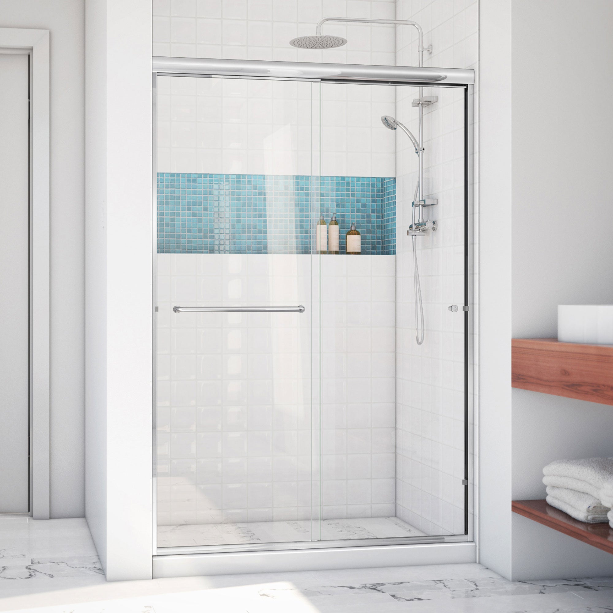 DreamLine Alliance Pro LT 44 - 48 inch W x 70 3/8 inch H Semi-Frameless Bypass Shower Door