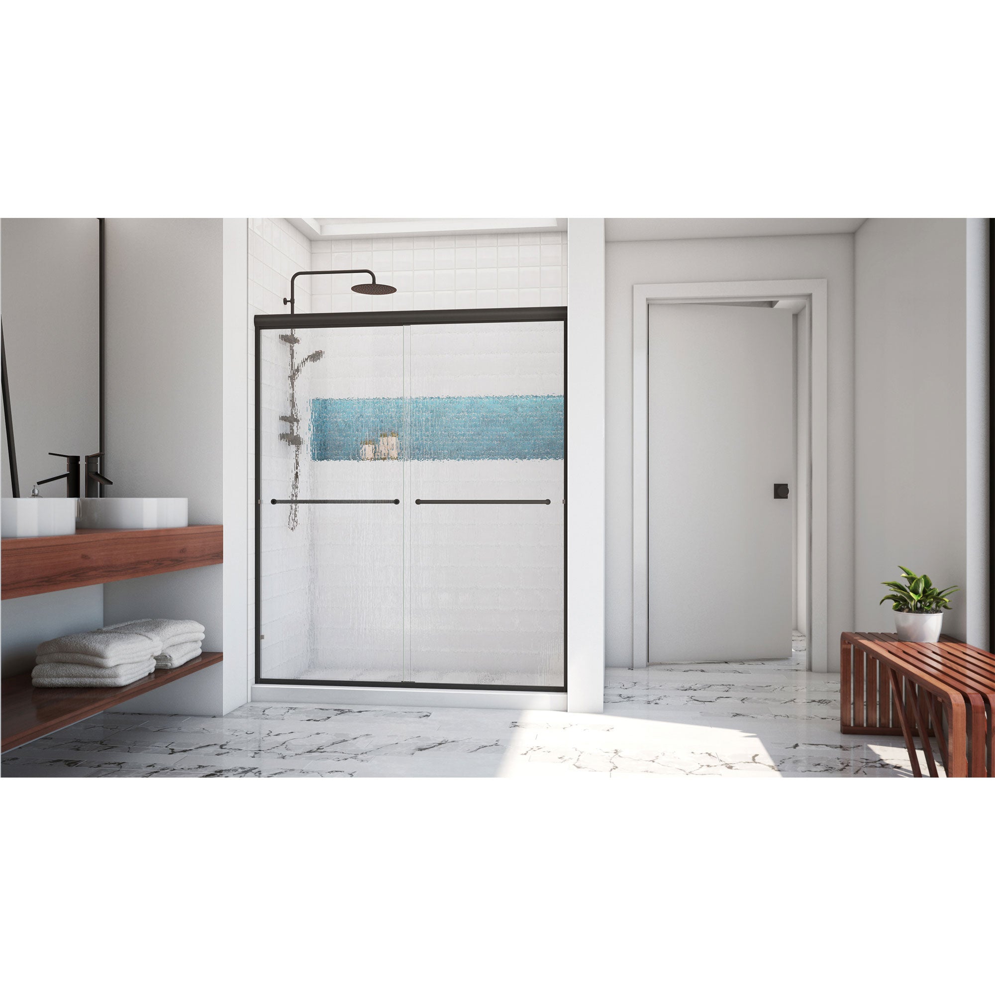 DreamLine Alliance Pro 56 - 60 inch W x 70 3/8 inch H Semi-Frameless Bypass Shower Door