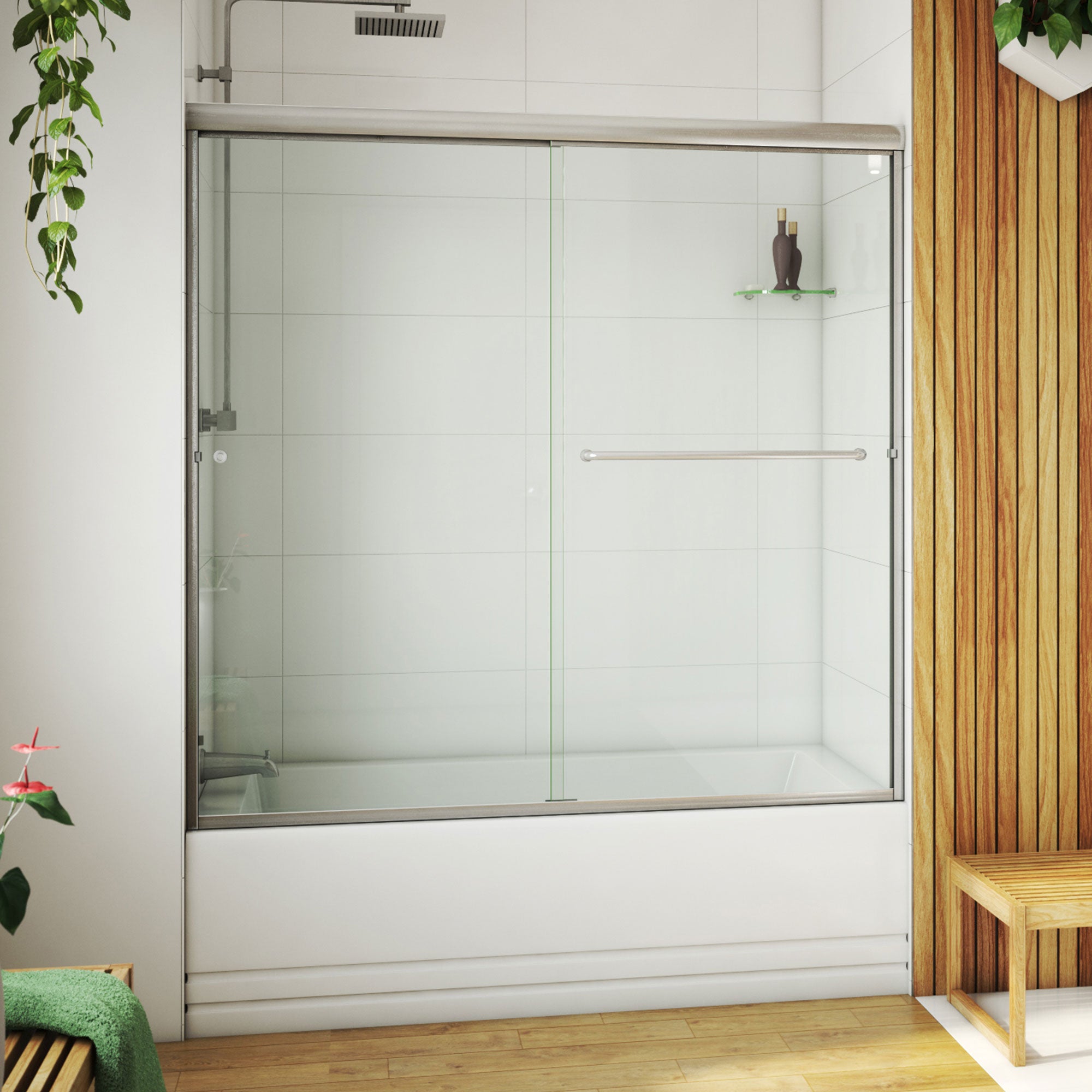 DreamLine Alliance Pro LT 56 - 60 inch W x 57 3/8 inch H Semi-Frameless Bypass Tub Door