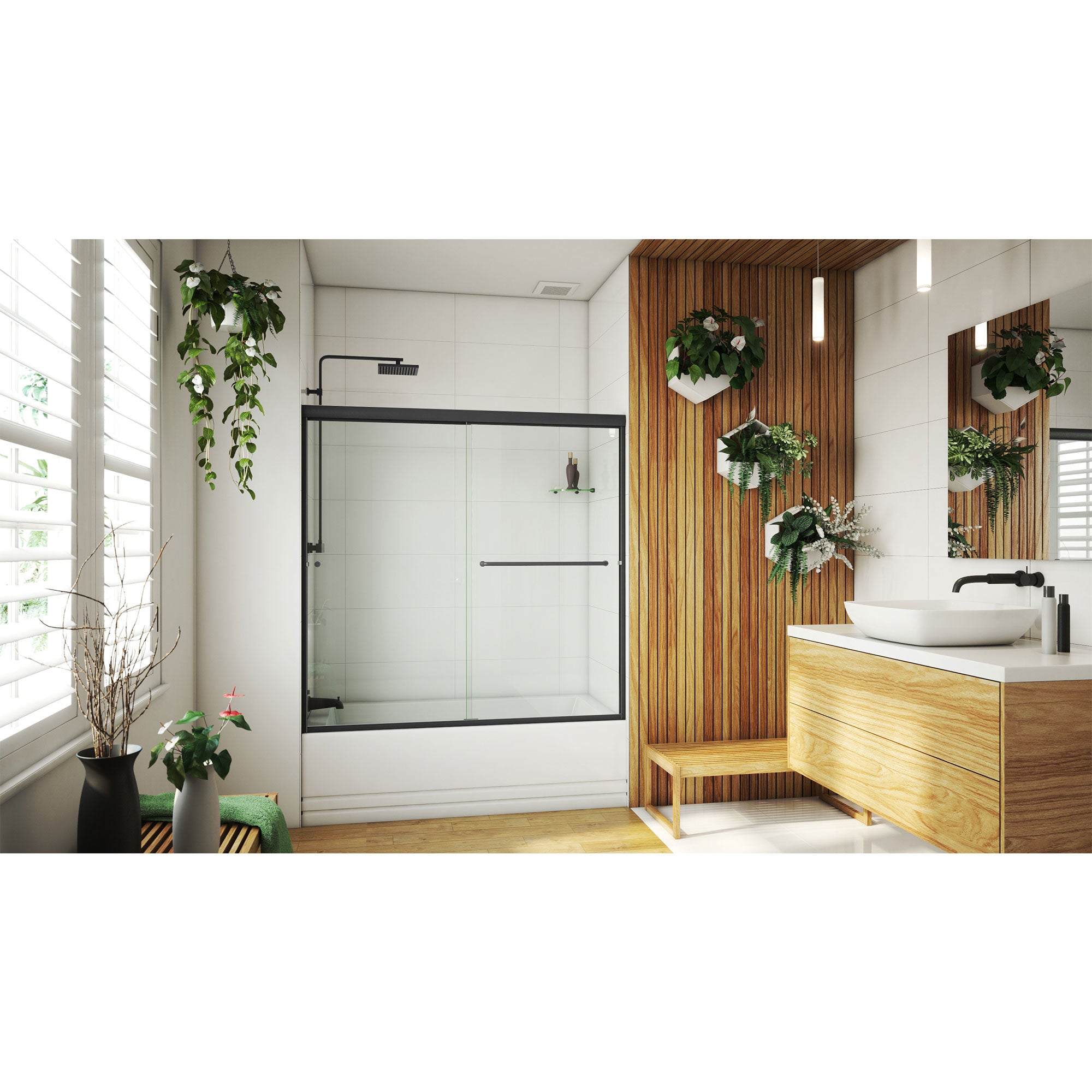 DreamLine Alliance Pro LT 56 - 60 inch W x 57 3/8 inch H Semi-Frameless Bypass Tub Door