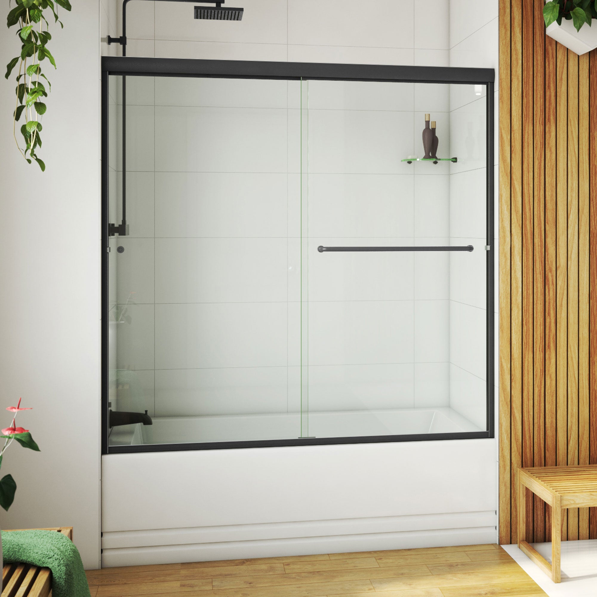 DreamLine Alliance Pro LT 56 - 60 inch W x 57 3/8 inch H Semi-Frameless Bypass Tub Door