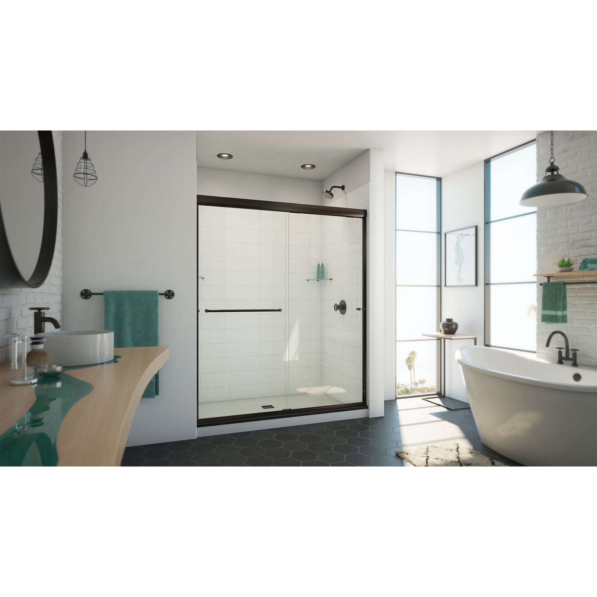 DreamLine Alliance Pro ML 56 - 60 inch W x 70 1/2 inch H Semi-Frameless Bypass Shower Door