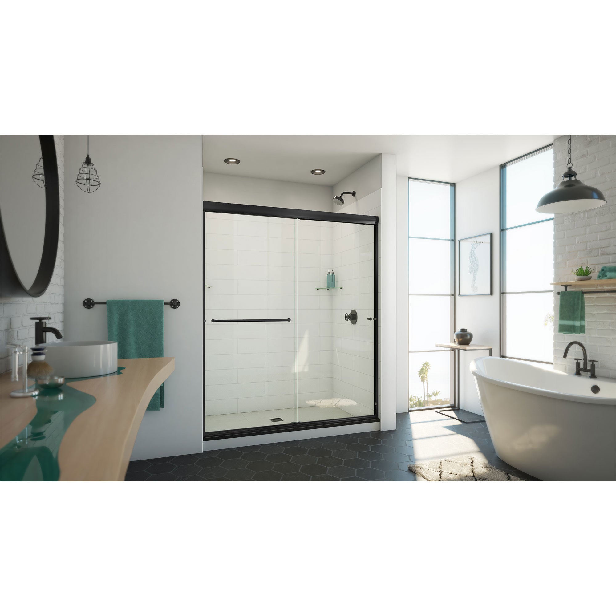 DreamLine Alliance Pro ML 56 - 60 inch W x 70 1/2 inch H Semi-Frameless Bypass Shower Door