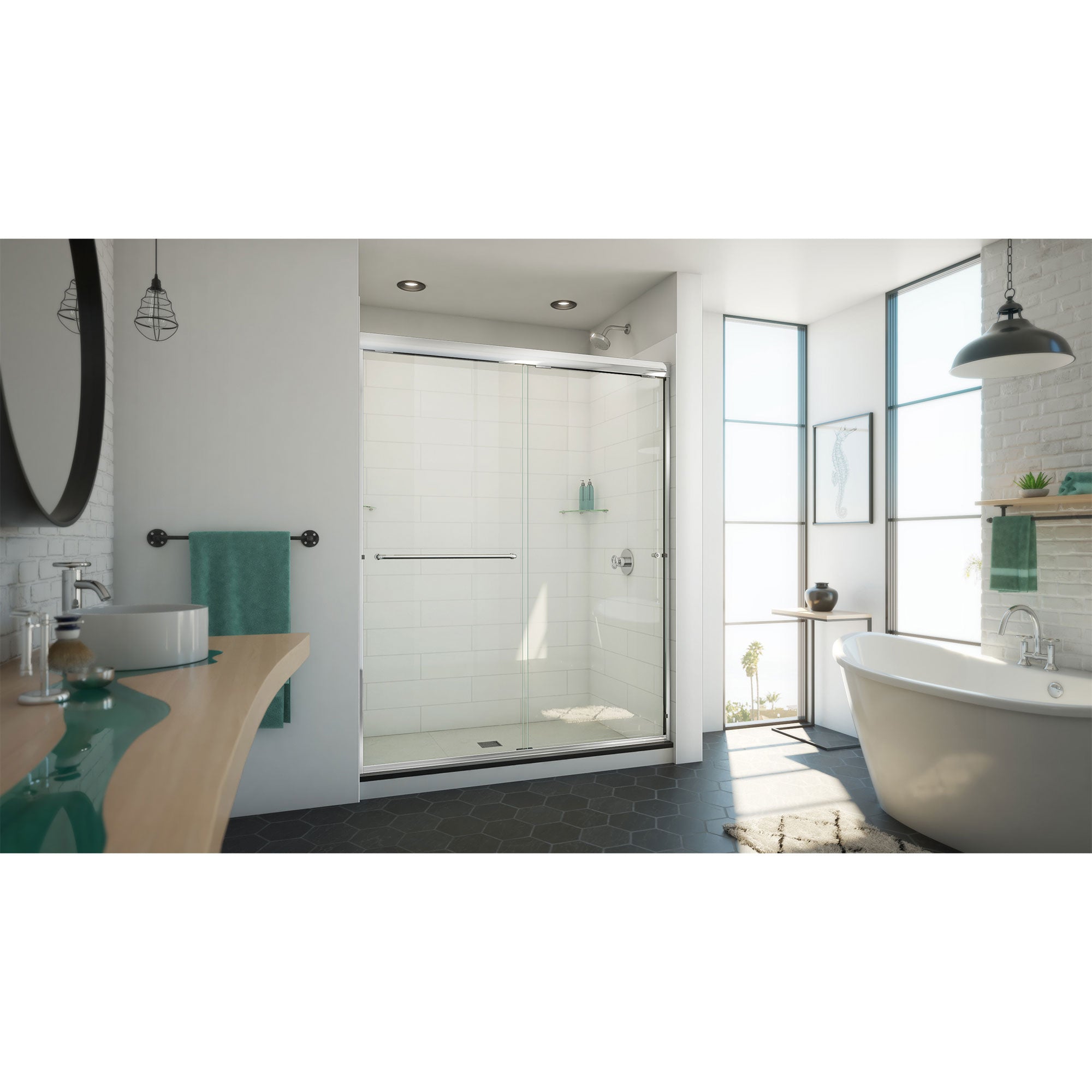 DreamLine Alliance Pro ML 56 - 60 inch W x 74 1/2 inch H Semi-Frameless Bypass Shower Door