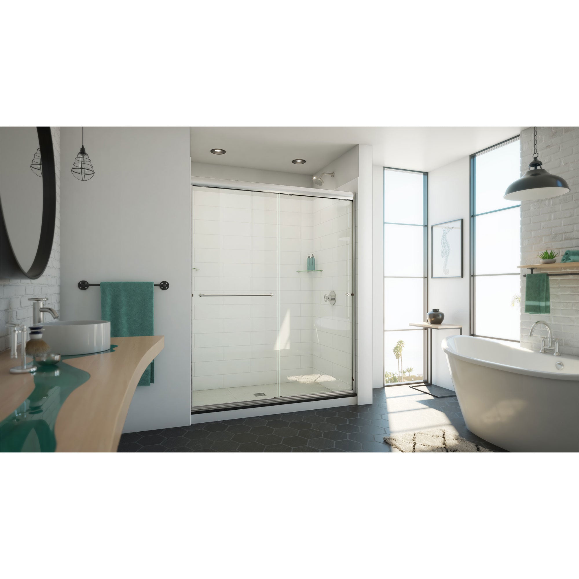 DreamLine Alliance Pro ML 56 - 60 inch W x 74 1/2 inch H Semi-Frameless Bypass Shower Door