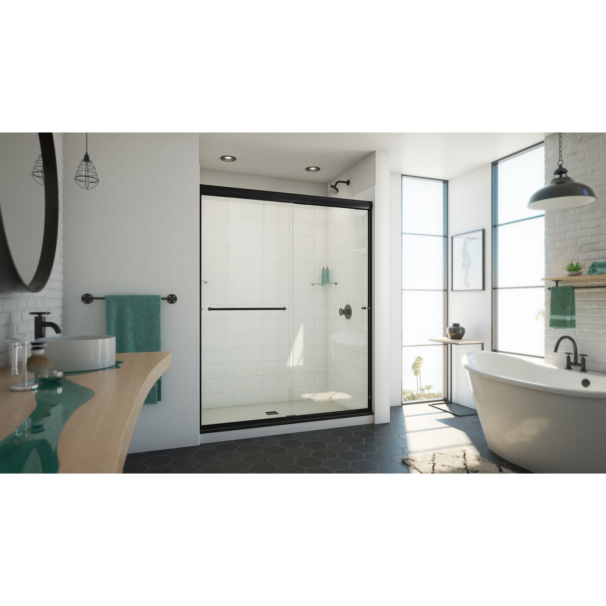 DreamLine Alliance Pro ML 56 - 60 inch W x 74 1/2 inch H Semi-Frameless Bypass Shower Door
