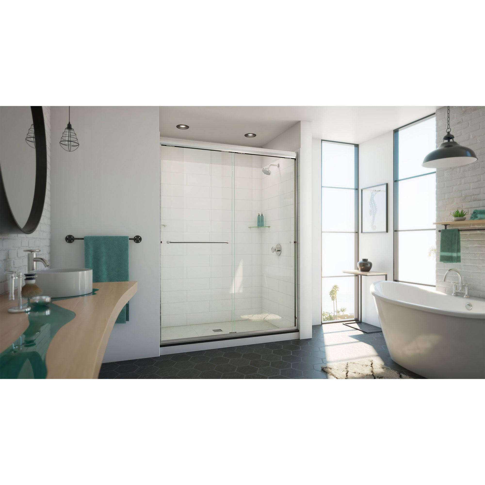 DreamLine Alliance Pro ML 56 - 60 inch W x 70 1/2 inch H Semi-Frameless Bypass Shower Door