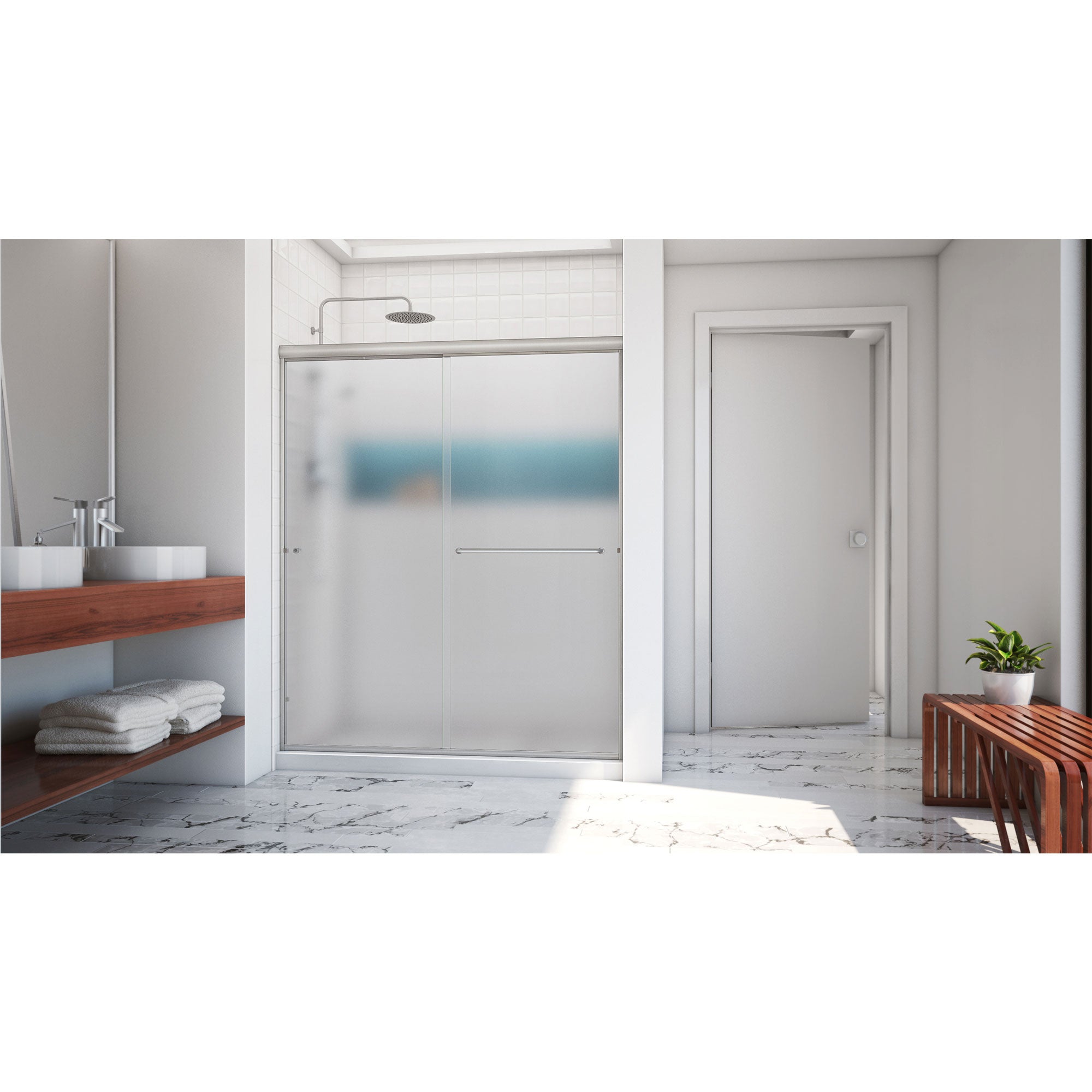 DreamLine Alliance Pro 56 - 60 inch W x 76 3/8 inch H Semi-Frameless Bypass Shower Door