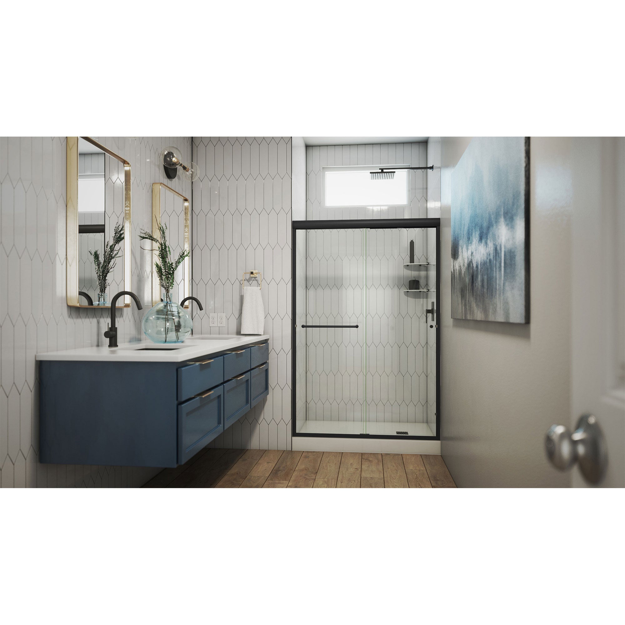DreamLine Alliance Pro 56 - 60 inch W x 70 3/8 inch H Semi-Frameless Bypass Shower Door