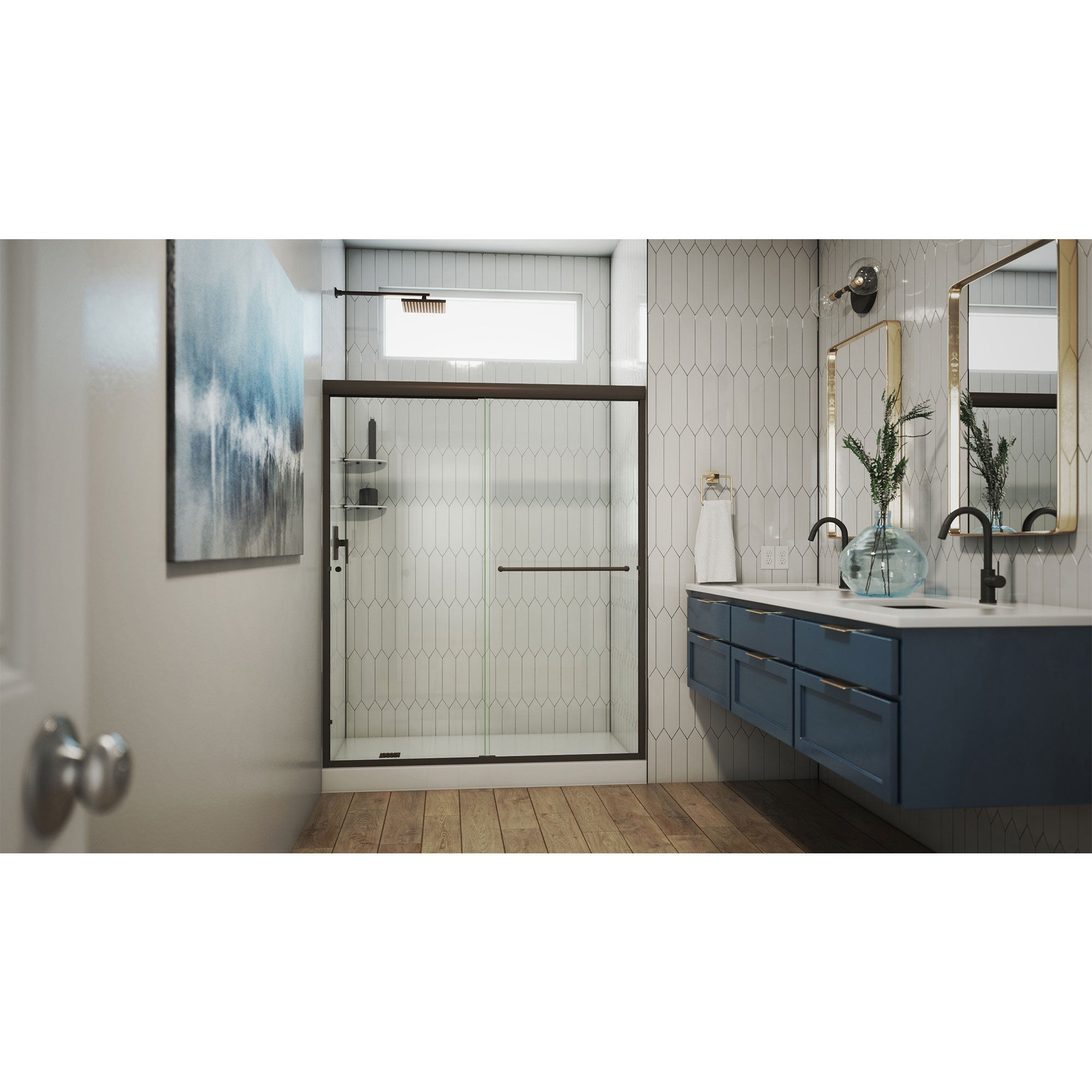 DreamLine Alliance Pro 56 - 60 inch W x 76 3/8 inch H Semi-Frameless Bypass Shower Door