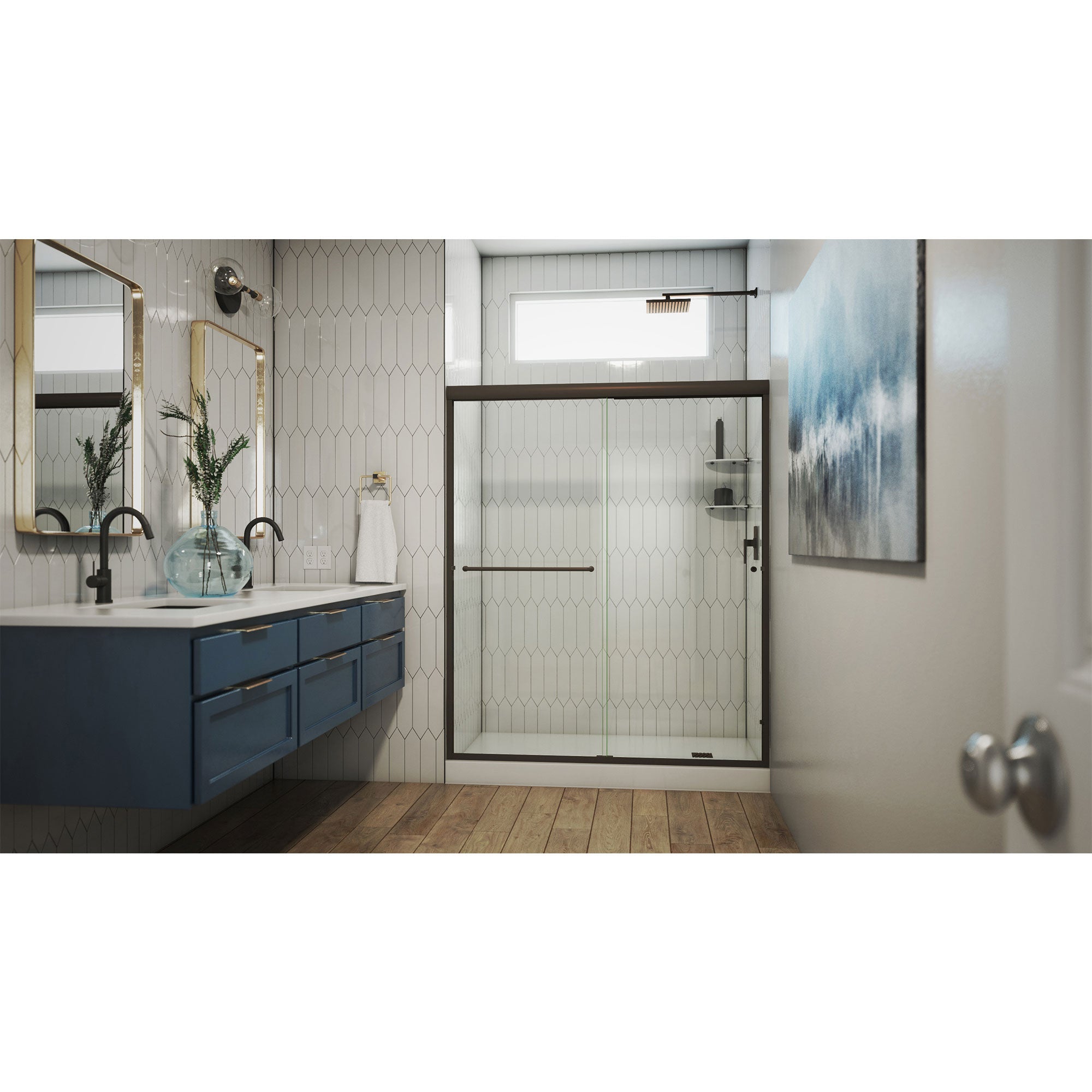 DreamLine Alliance Pro 56 - 60 inch W x 76 3/8 inch H Semi-Frameless Bypass Shower Door