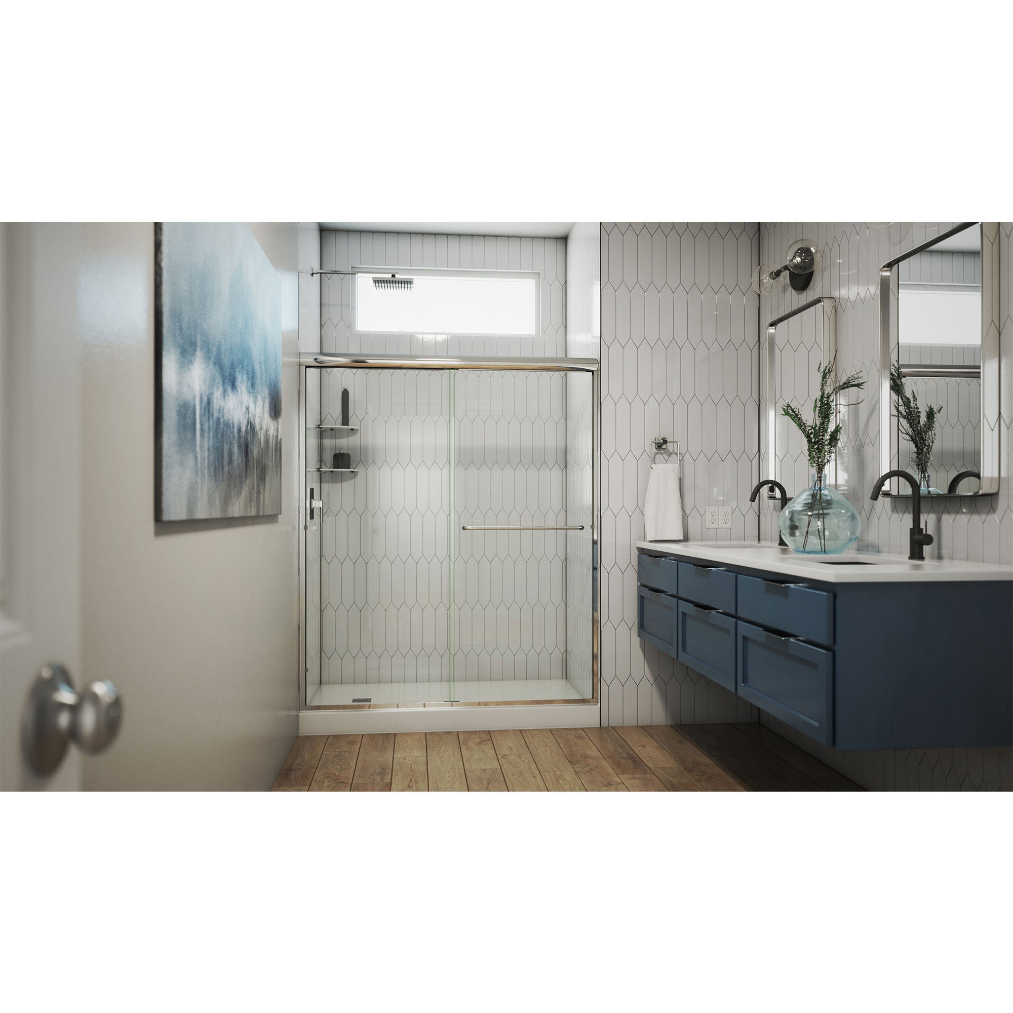 DreamLine Alliance Pro 56 - 60 inch W x 76 3/8 inch H Semi-Frameless Bypass Shower Door
