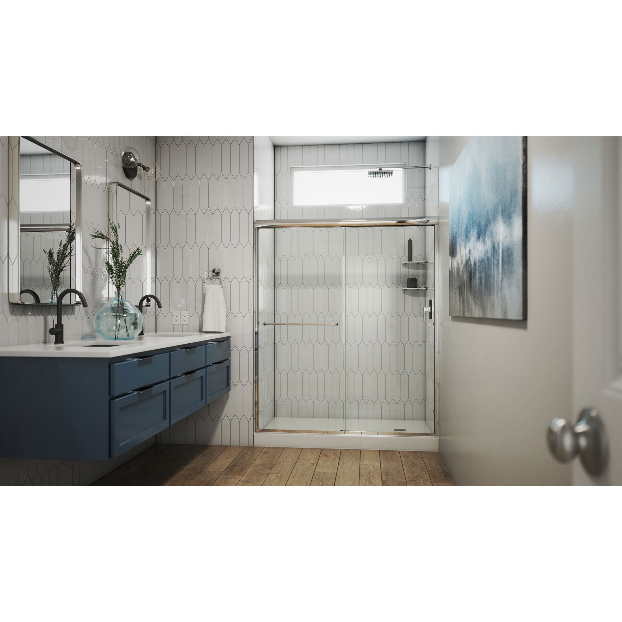 DreamLine Alliance Pro 56 - 60 inch W x 76 3/8 inch H Semi-Frameless Bypass Shower Door