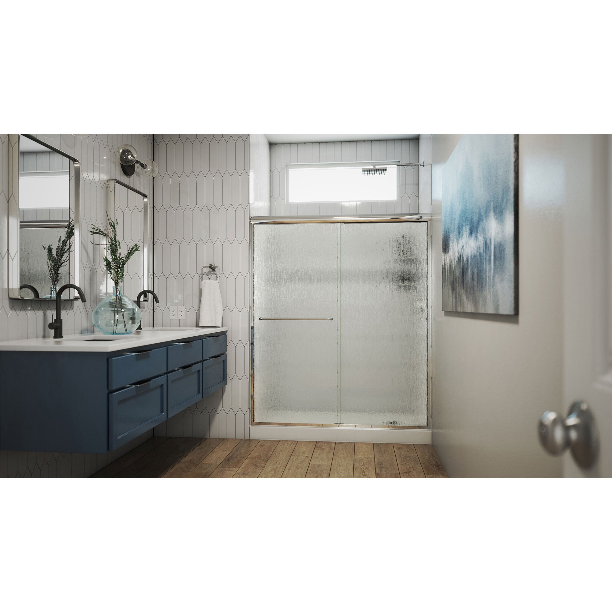DreamLine Alliance Pro 56 - 60 inch W x 76 3/8 inch H Semi-Frameless Bypass Shower Door