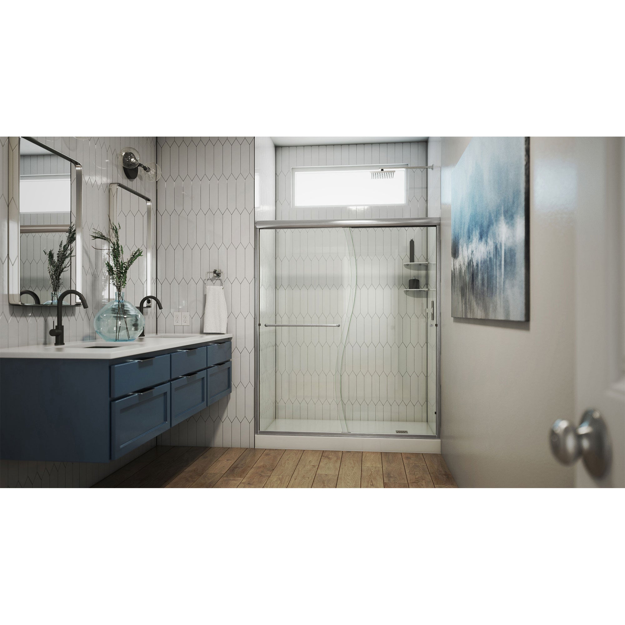DreamLine Alliance Pro 56 - 60 inch W x 76 3/8 inch H Semi-Frameless Bypass Shower Door