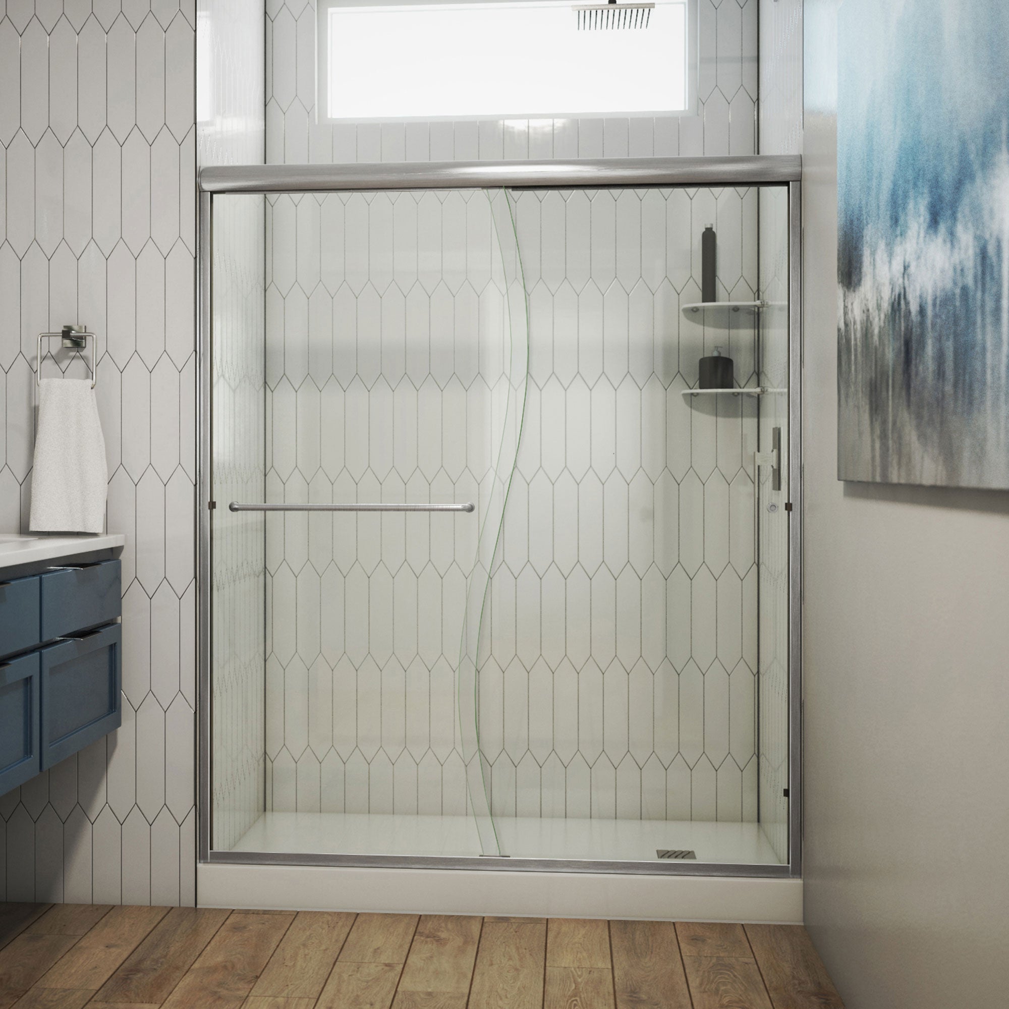 DreamLine Alliance Pro 56 - 60 inch W x 76 3/8 inch H Semi-Frameless Bypass Shower Door