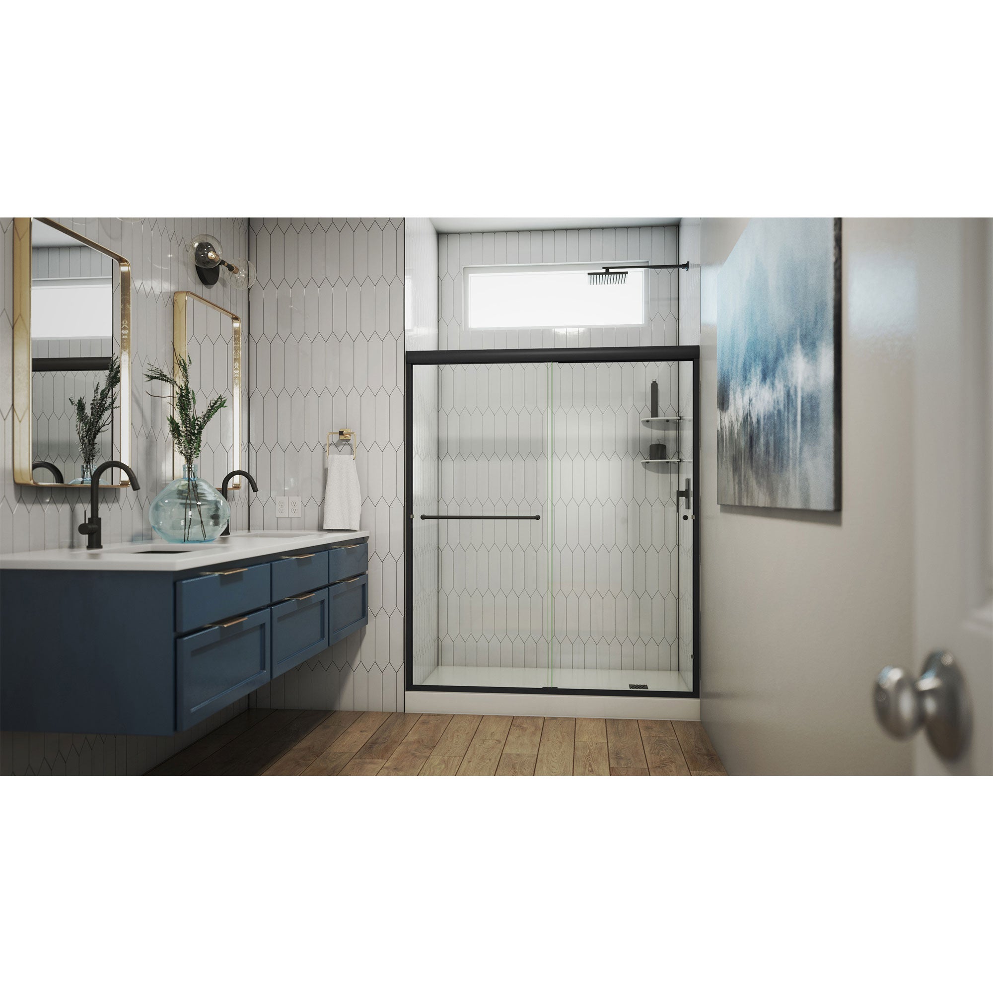 DreamLine Alliance Pro 56 - 60 inch W x 76 3/8 inch H Semi-Frameless Bypass Shower Door
