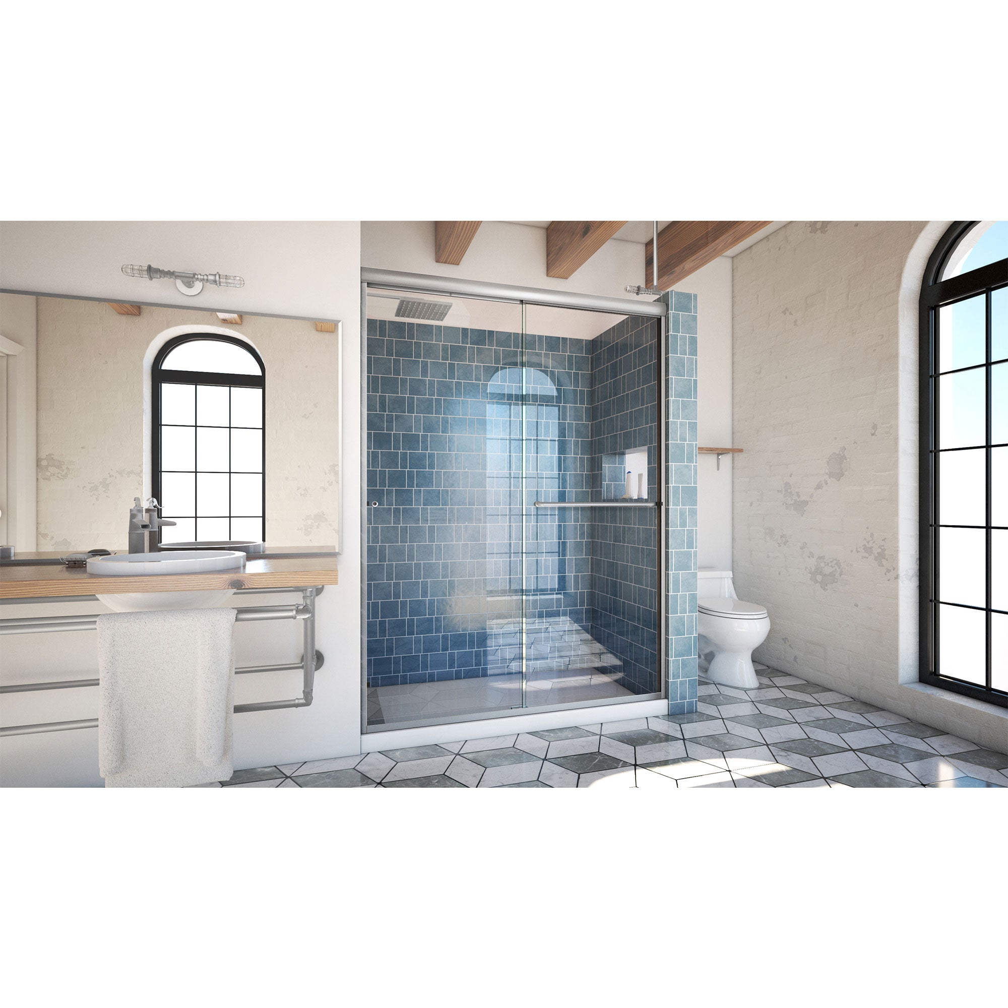 DreamLine Alliance Pro 56 - 60 inch W x 80 3/8 inch H Semi-Frameless Bypass Shower Door
