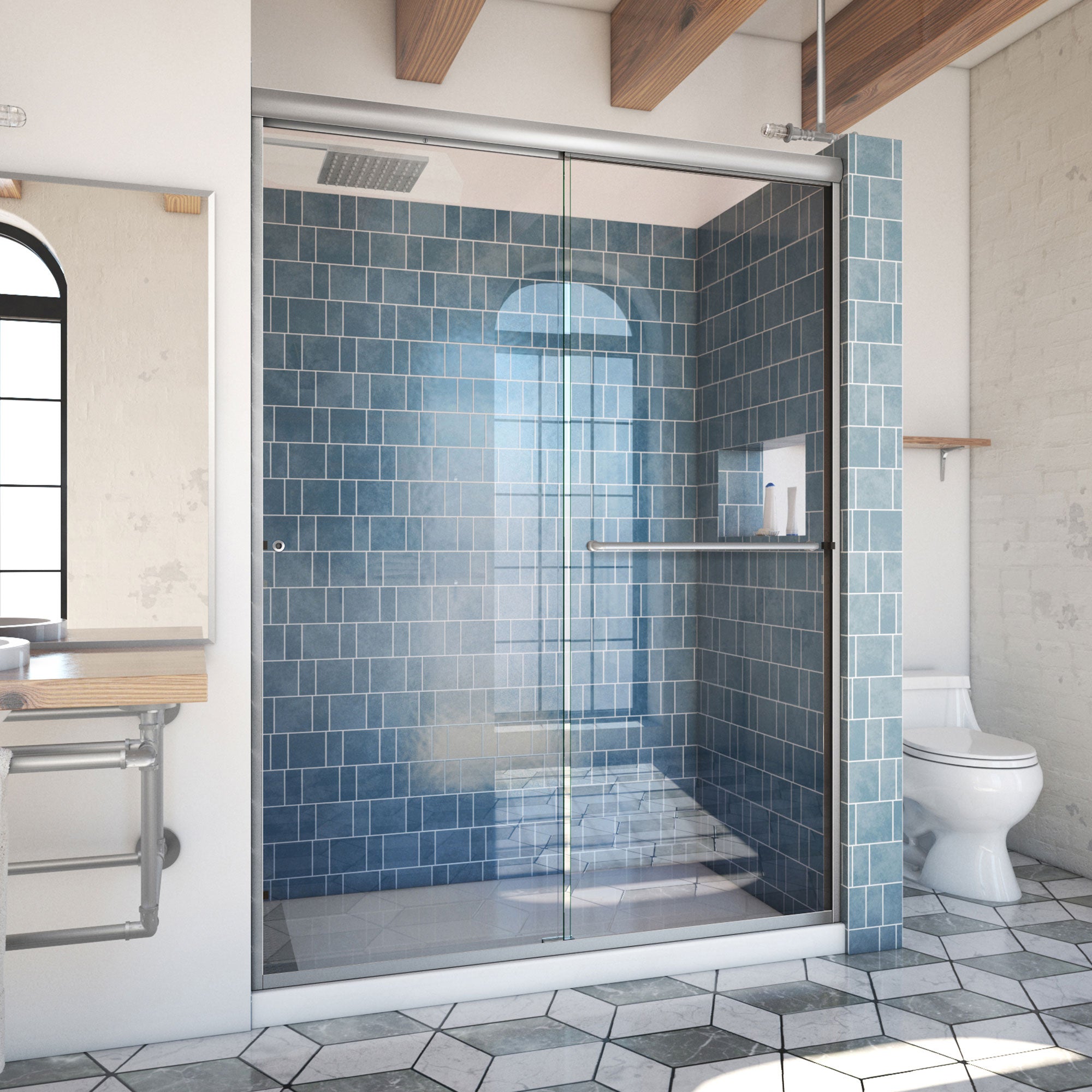 DreamLine Alliance Pro 56 - 60 inch W x 80 3/8 inch H Semi-Frameless Bypass Shower Door