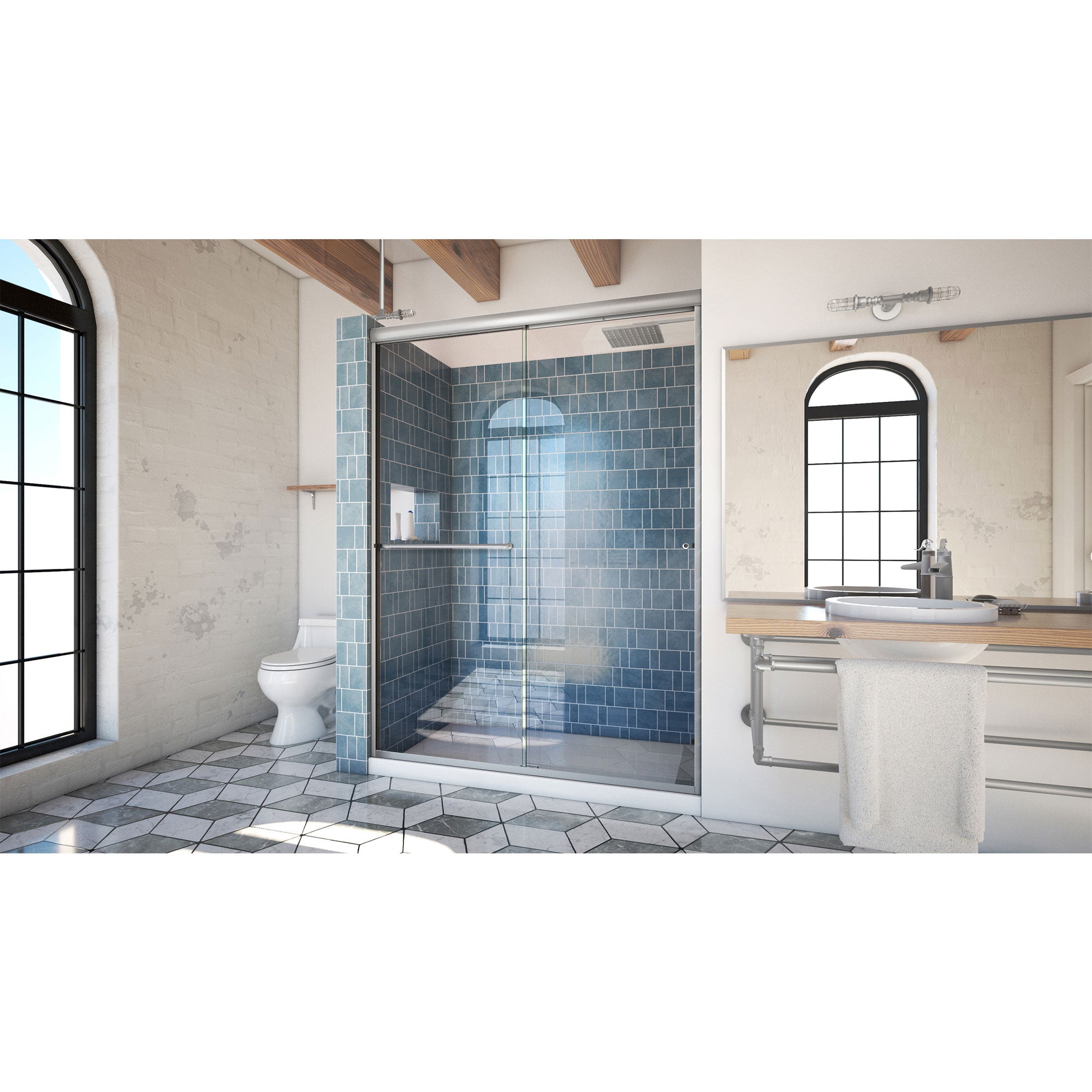 DreamLine Alliance Pro 56 - 60 inch W x 80 3/8 inch H Semi-Frameless Bypass Shower Door