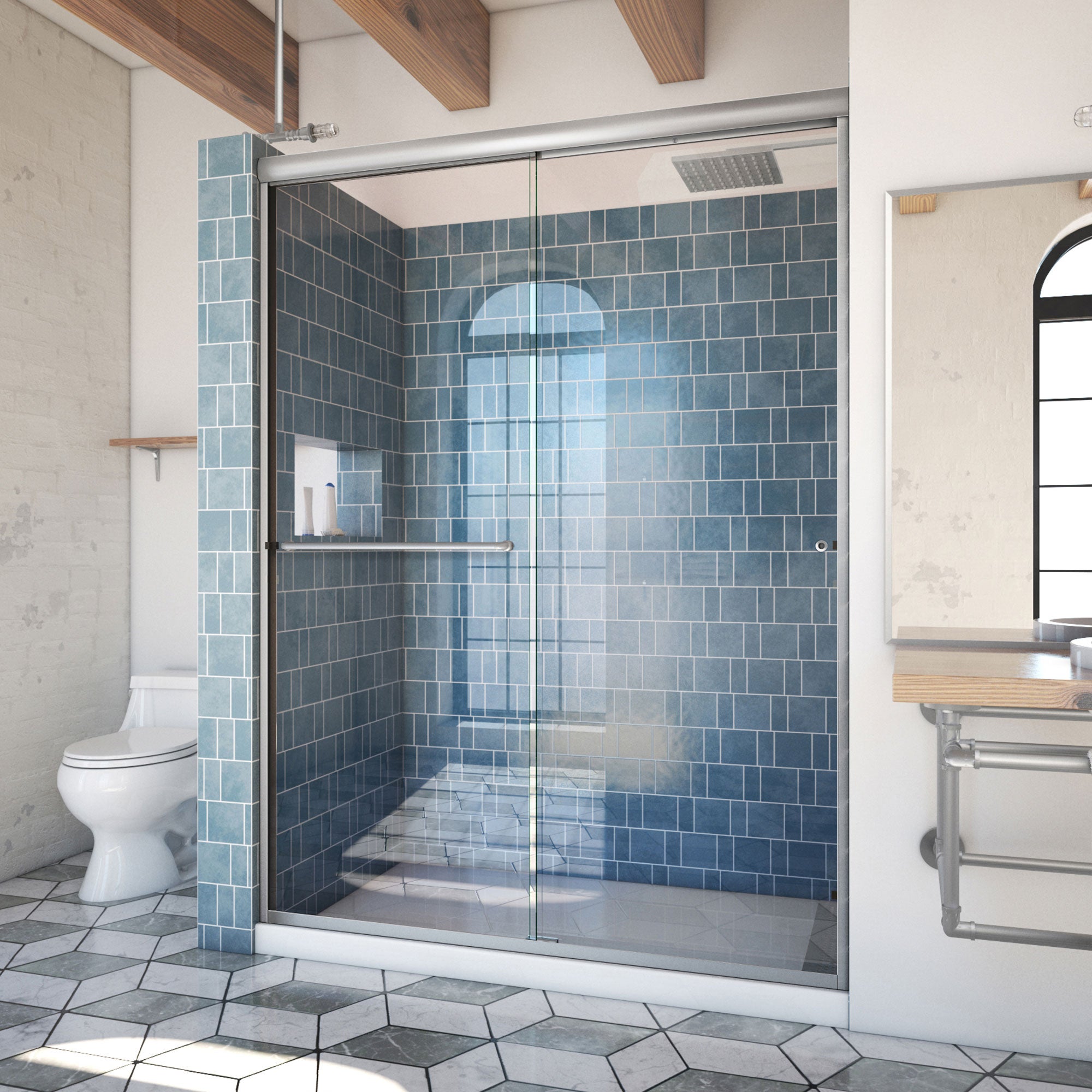 DreamLine Alliance Pro 56 - 60 inch W x 80 3/8 inch H Semi-Frameless Bypass Shower Door