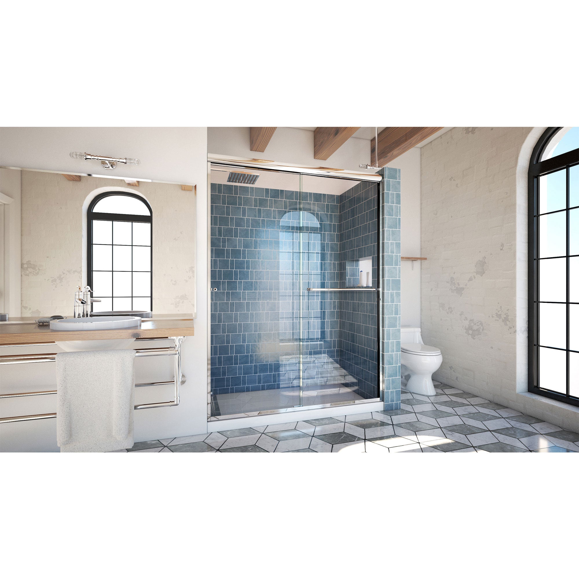 DreamLine Alliance Pro 56 - 60 inch W x 80 3/8 inch H Semi-Frameless Bypass Shower Door