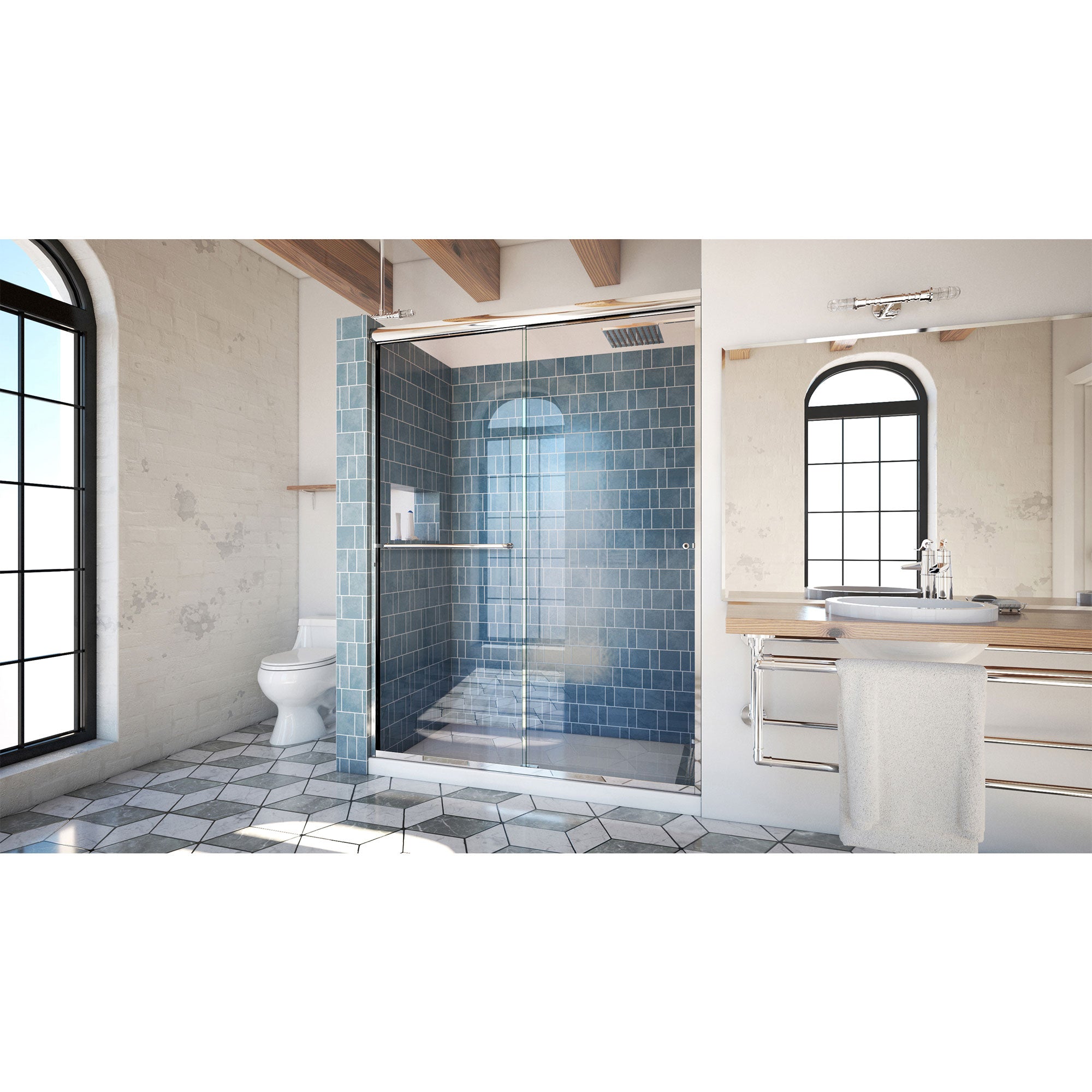 DreamLine Alliance Pro 56 - 60 inch W x 80 3/8 inch H Semi-Frameless Bypass Shower Door