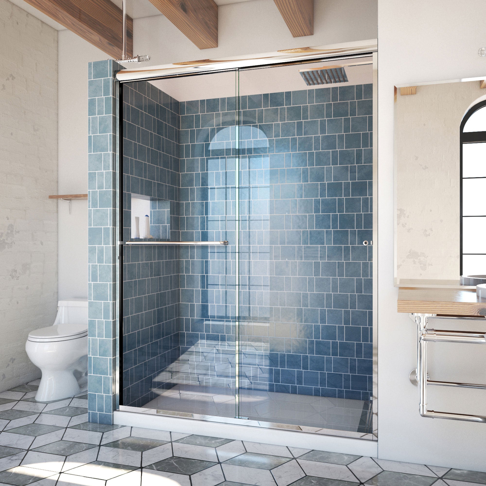 DreamLine Alliance Pro 56 - 60 inch W x 80 3/8 inch H Semi-Frameless Bypass Shower Door