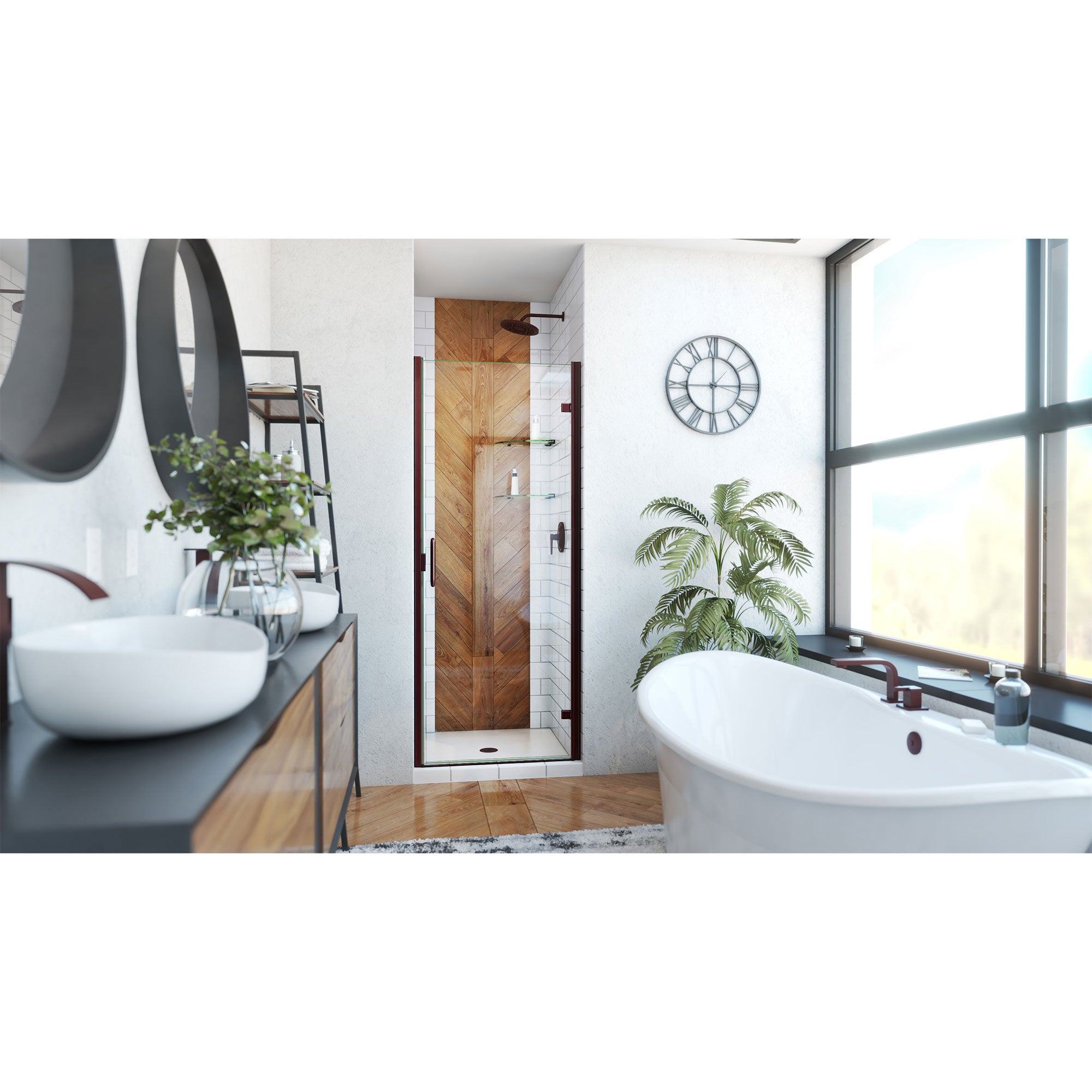 DreamLine Alliance Swing 30 - 31 inch W x 72 5/8 inch H Semi-Frameless Swing Shower Door