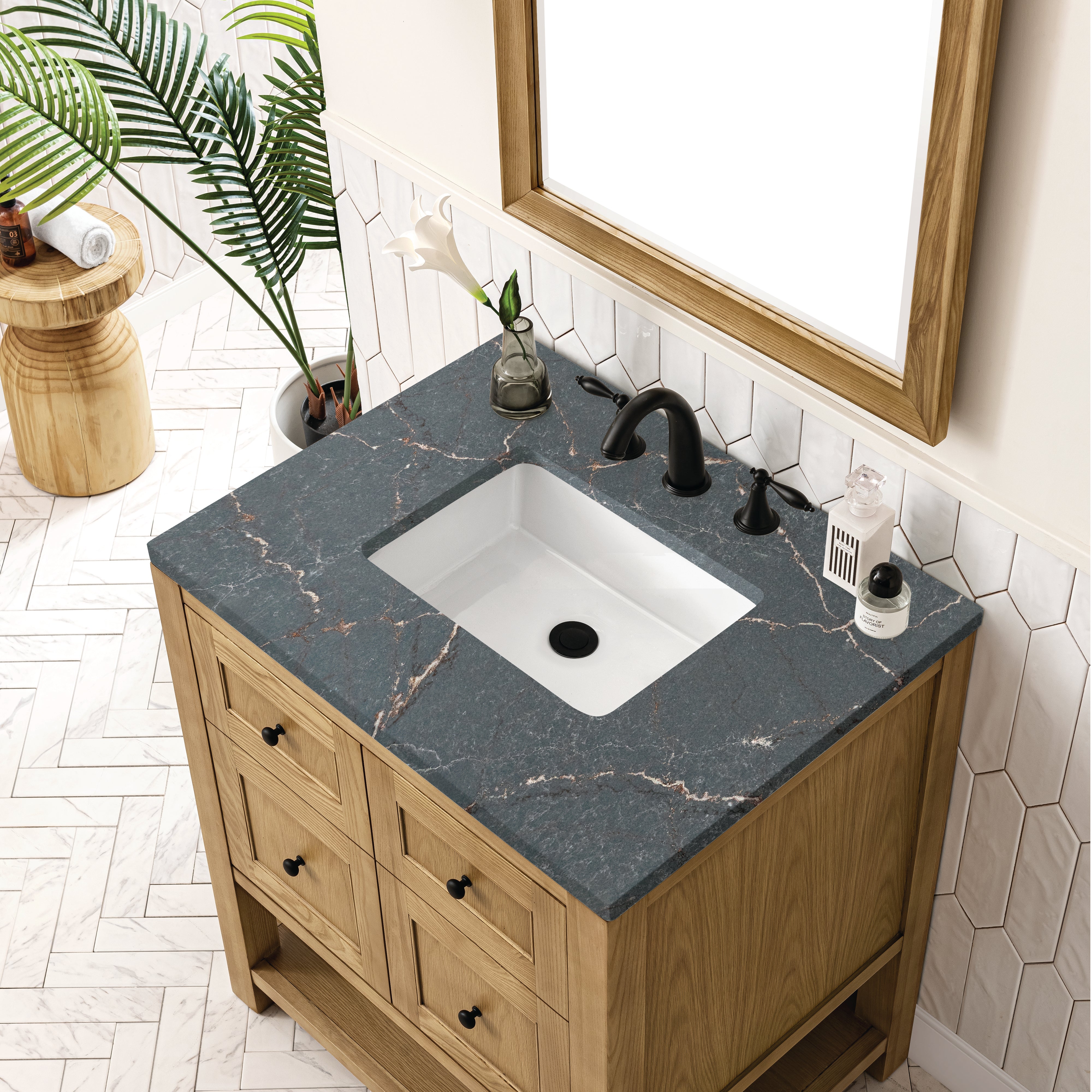 James Martin Breckenridge 30" Single Vanity in Light Natural Oak with 3cm Countertop