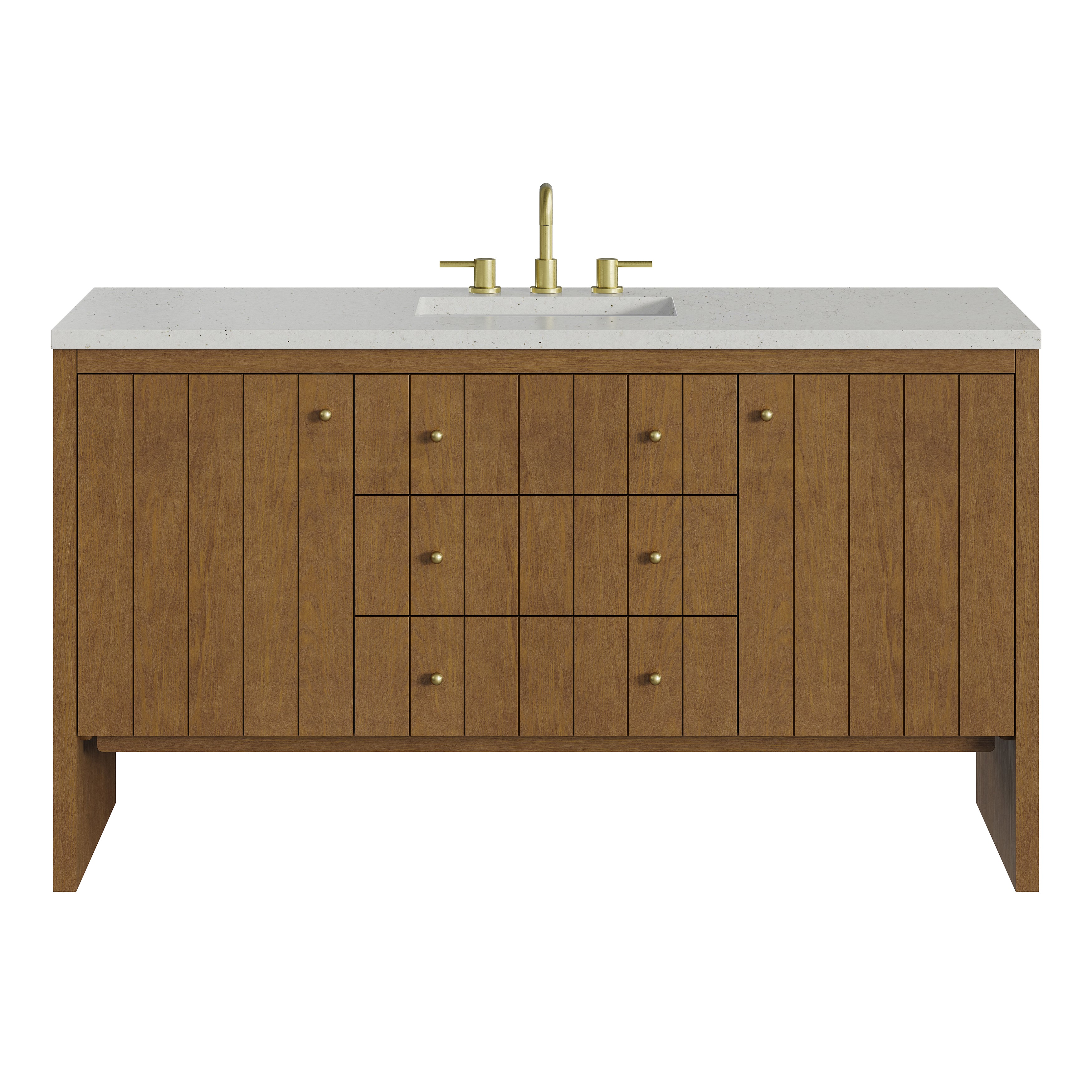 James Martin Hudson 60" Single Vanity in Honey Oak with 3cm Countertop