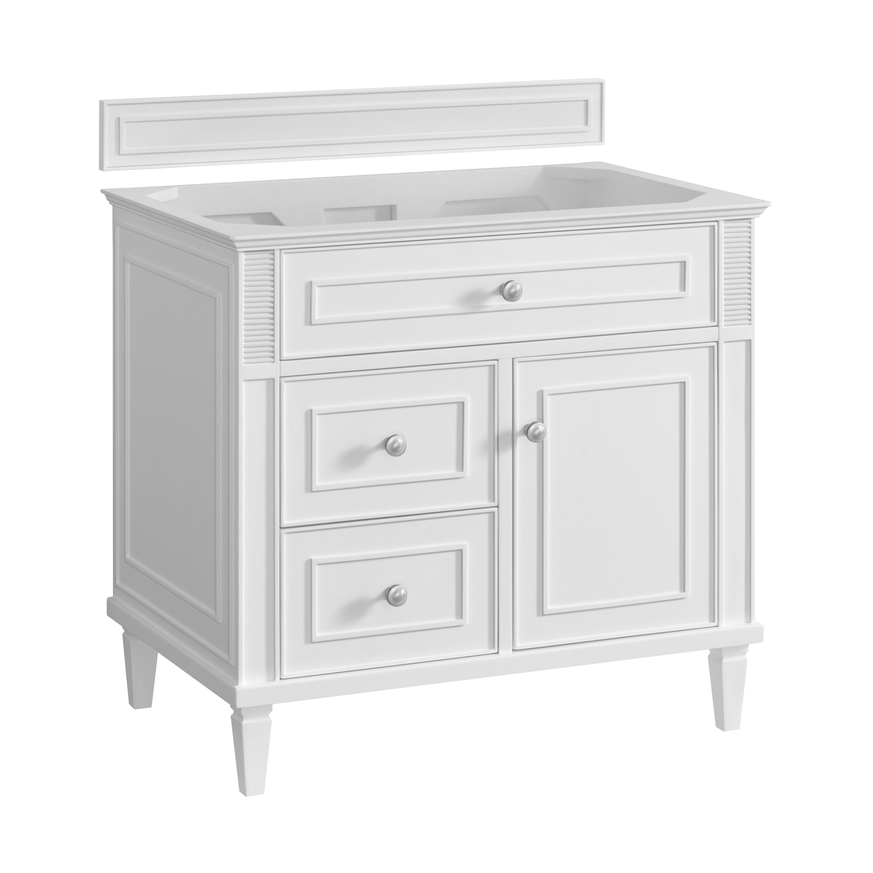 James Martin Lorelai 36" Single Vanity in Bright White with 3cm Countertop