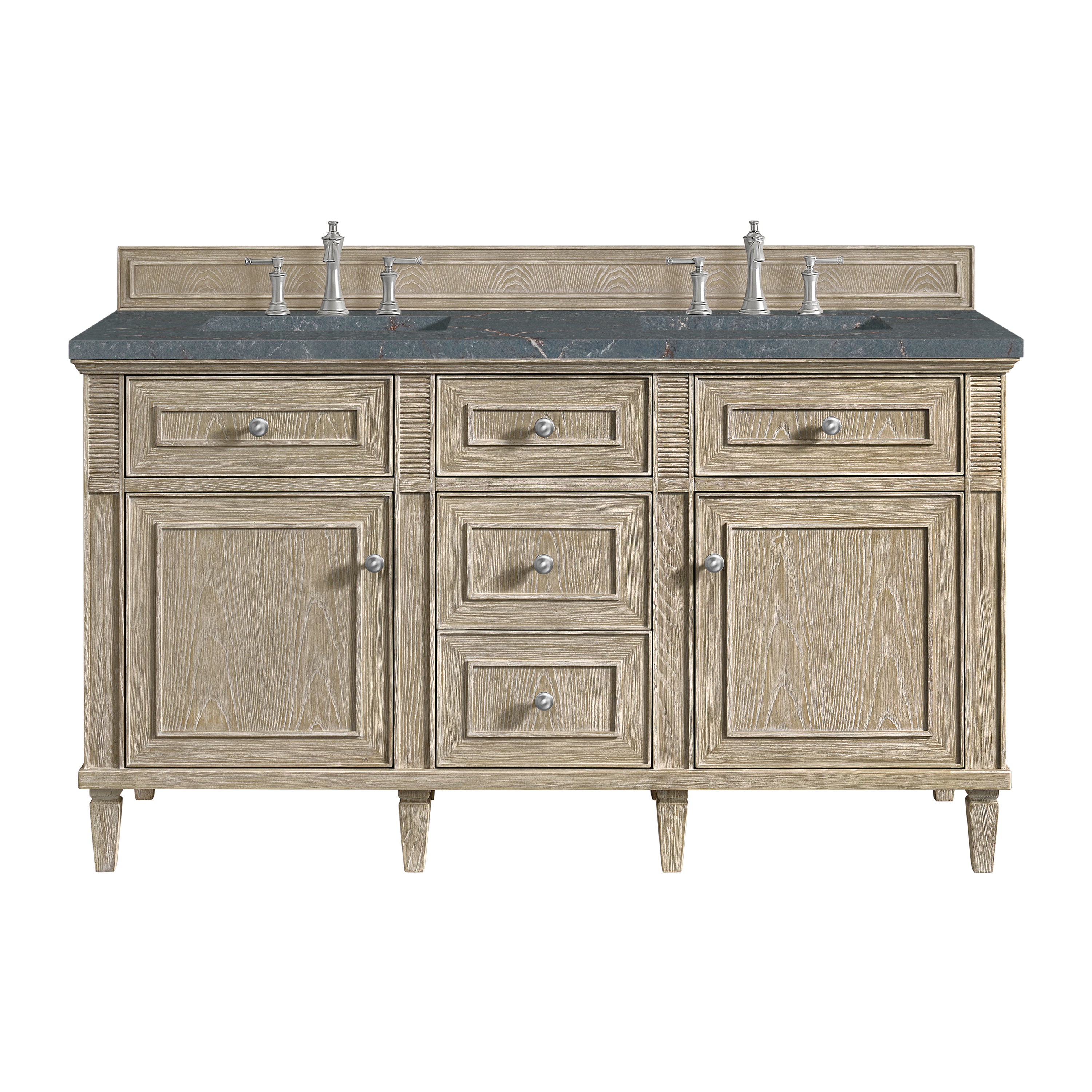 James Martin Lorelai 60" Double Vanity in Whitewashed Oak with 3cm Countertop