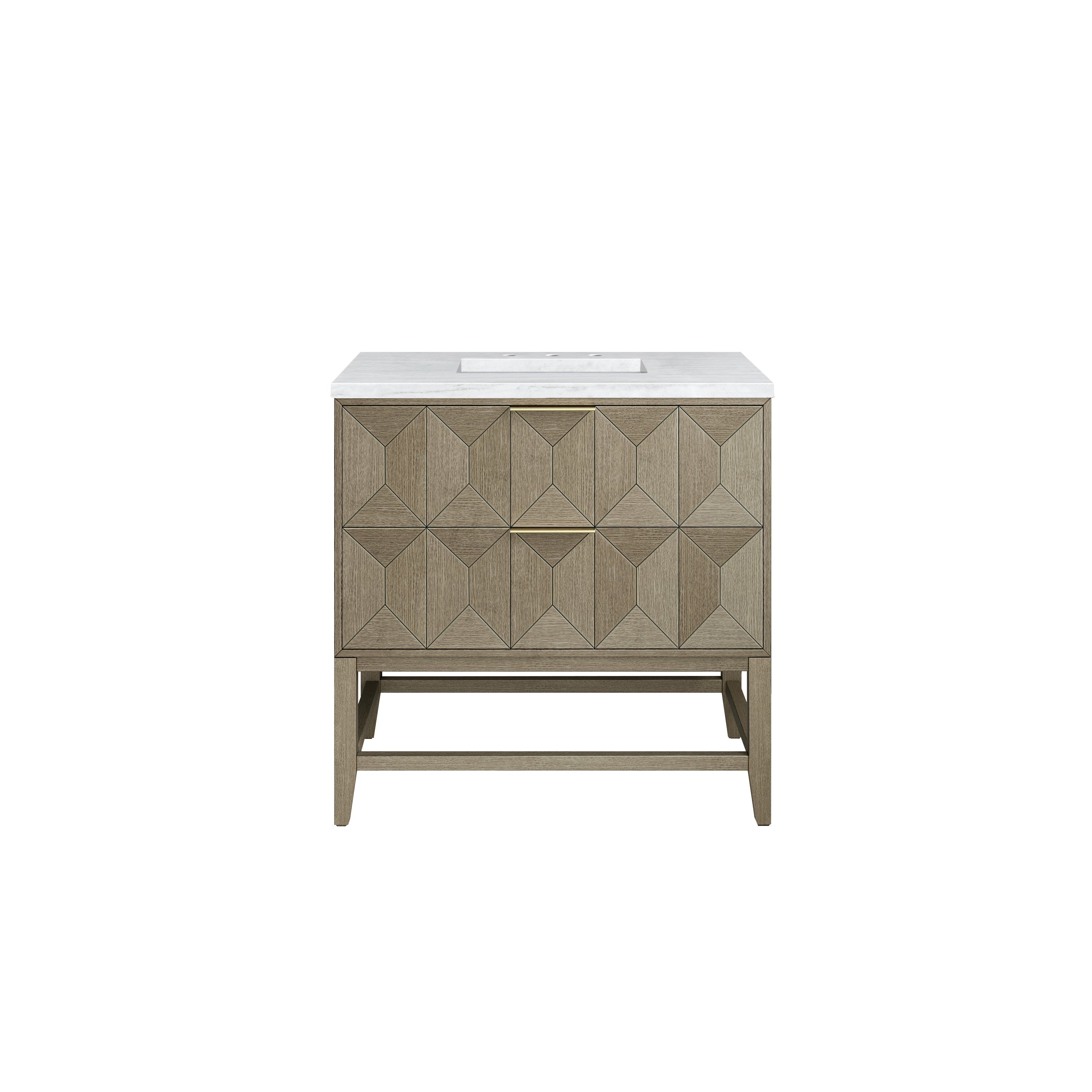 James Martin Emmeline 36" Single Vanity in Pebble Oak with 3cm Countertop