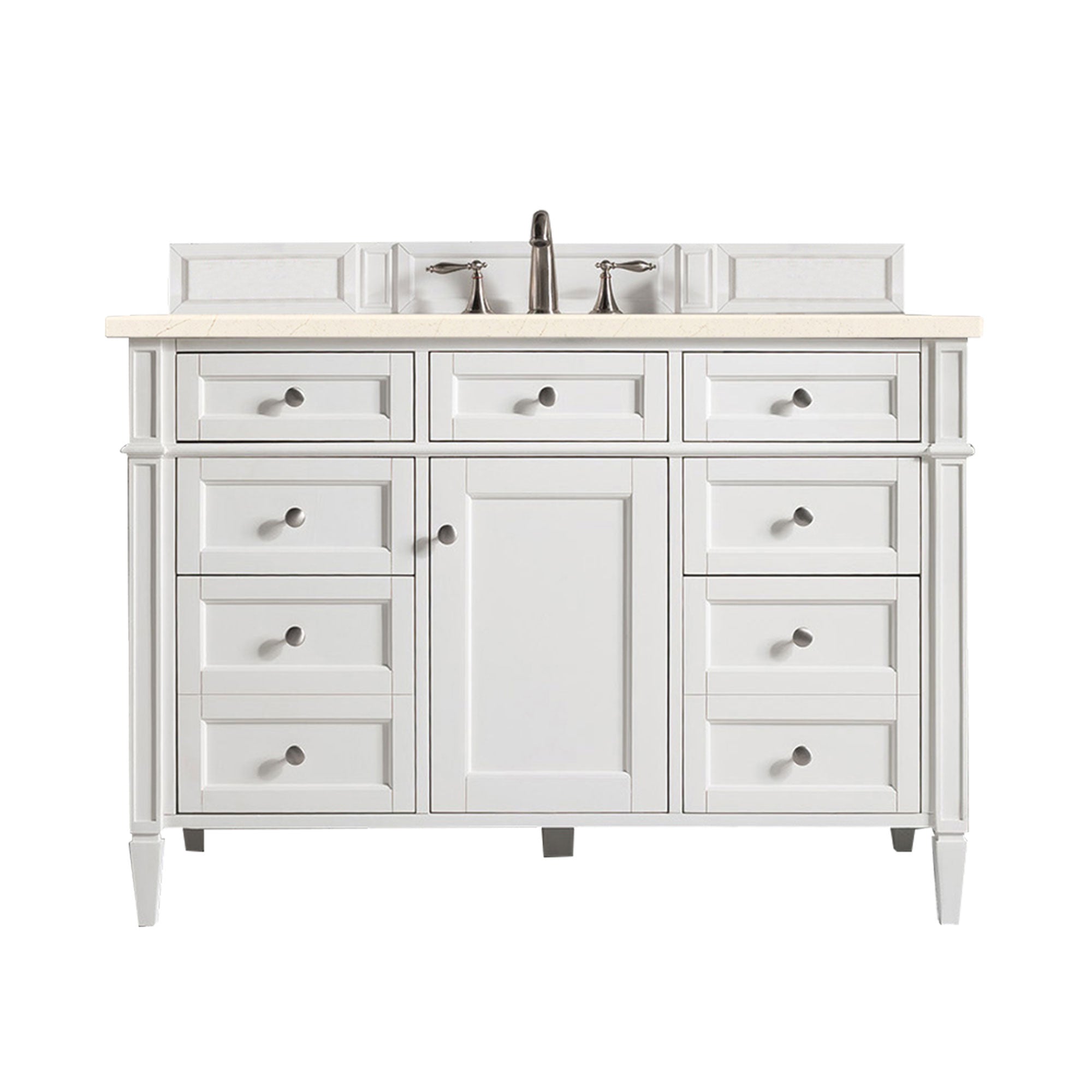 James Martin Brittany 48" Single Vanity in Bright White with 3cm Countertop