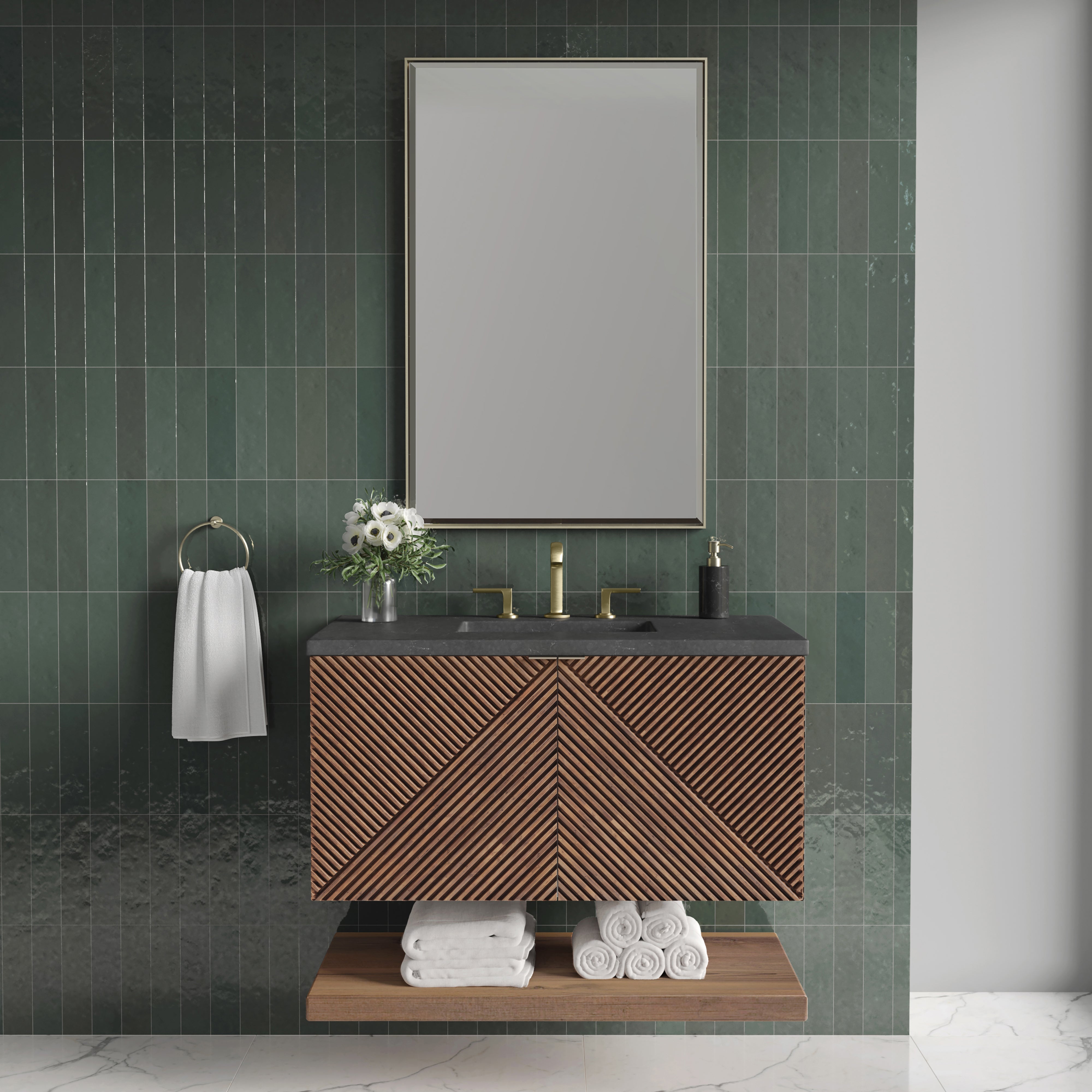 James Martin Marcello 36" Single Vanity in Chestnut with 3cm Countertop